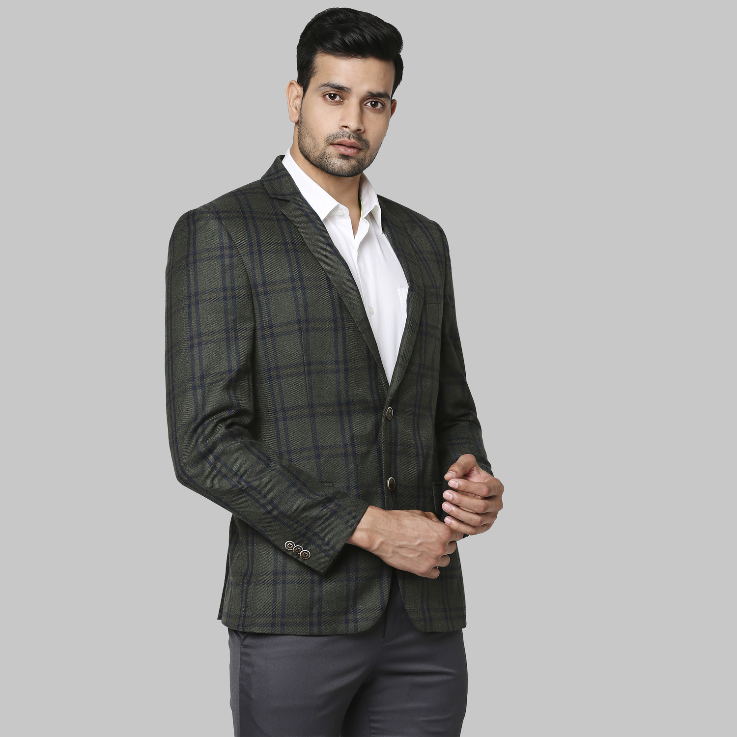 Image of PARK AVENUE Checkered Single Breasted Formal Men Blazer