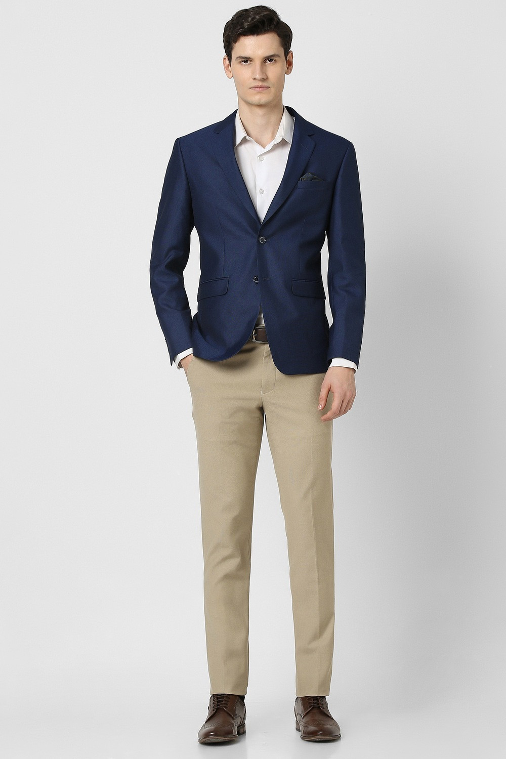 Image of PETER ENGLAND Solid Single Breasted Formal Men Blazer