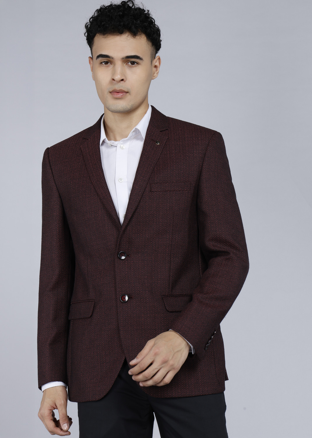 VAN HEUSEN Self Design Single Breasted Formal Men Blazer