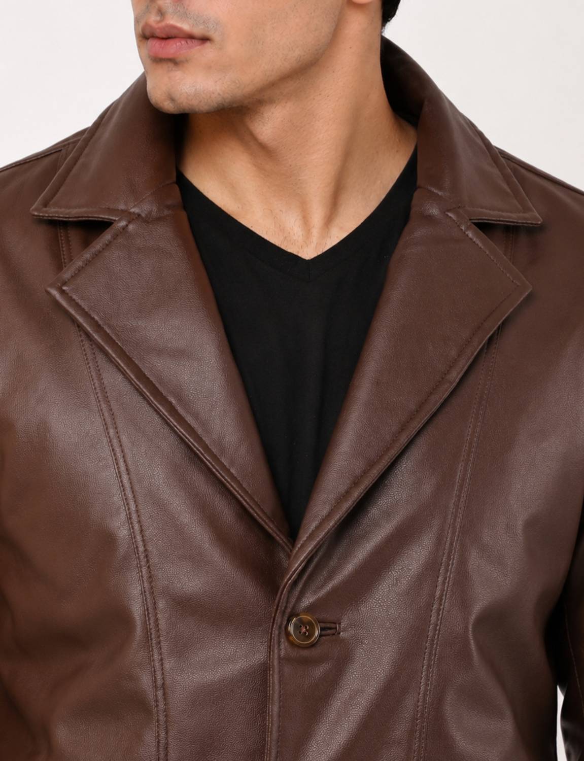 Wolver Solid Single Breasted Brown Blazer - Image 4