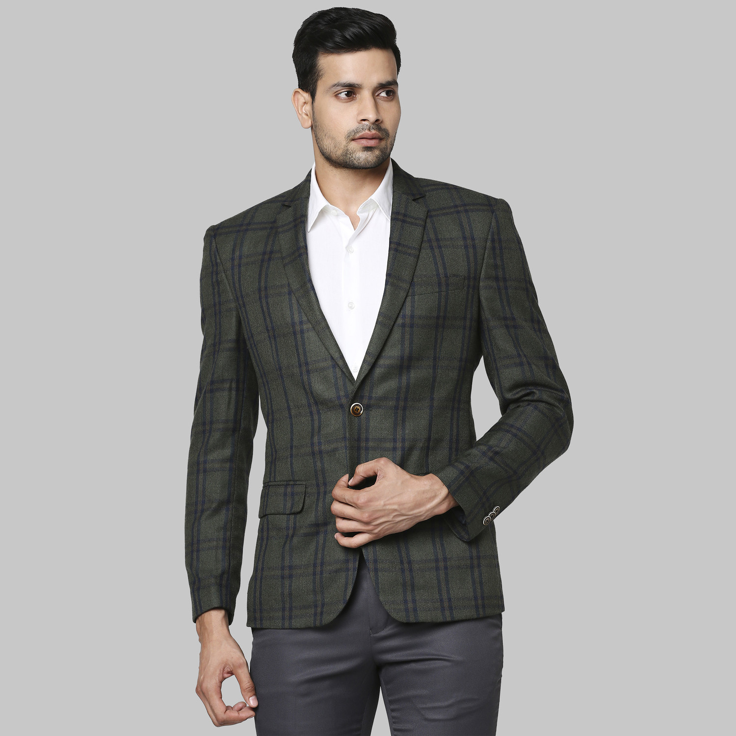Image of PARK AVENUE Checkered Single Breasted Formal Men Blazer