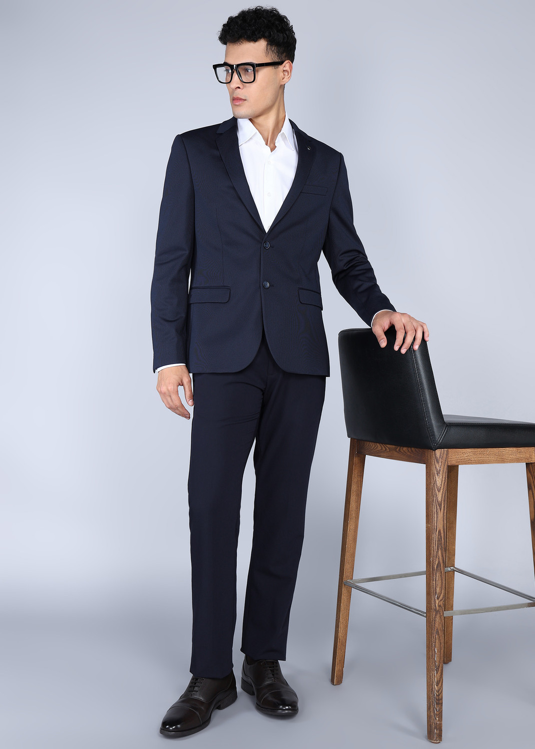 Image of VAN HEUSEN Self Design Single Breasted Formal Men Blazer