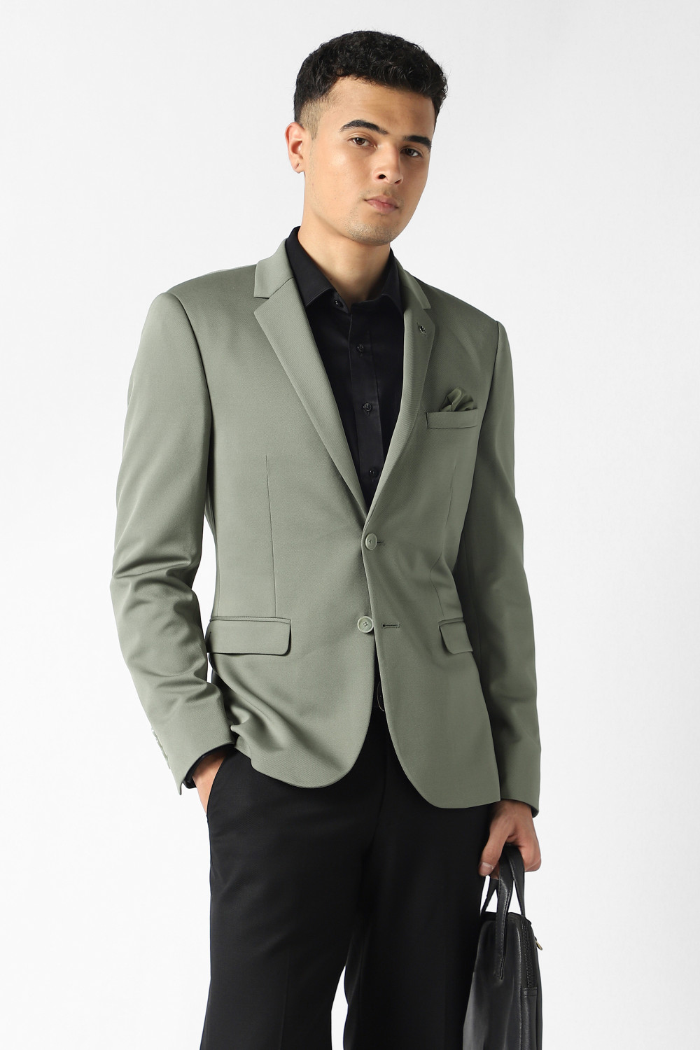 Image of VAN HEUSEN Self Design Single Breasted Formal Men Blazer