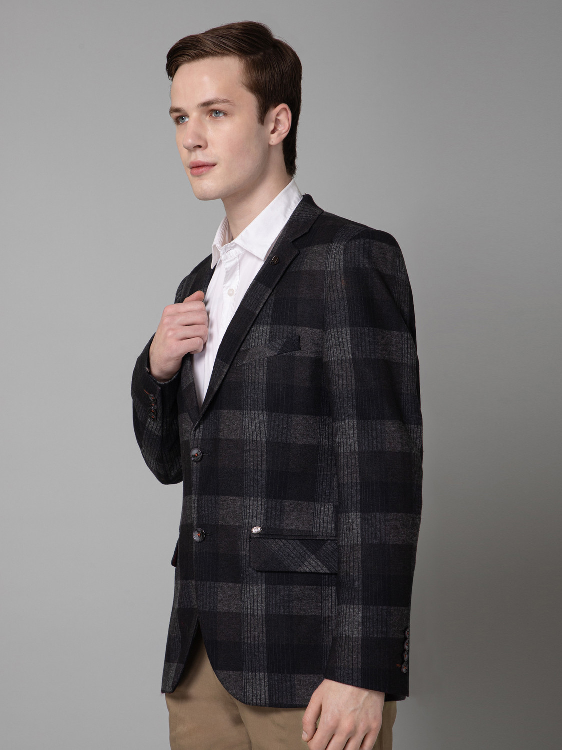 Image of CANTABIL Checkered Single Breasted Casual Men Blazer
