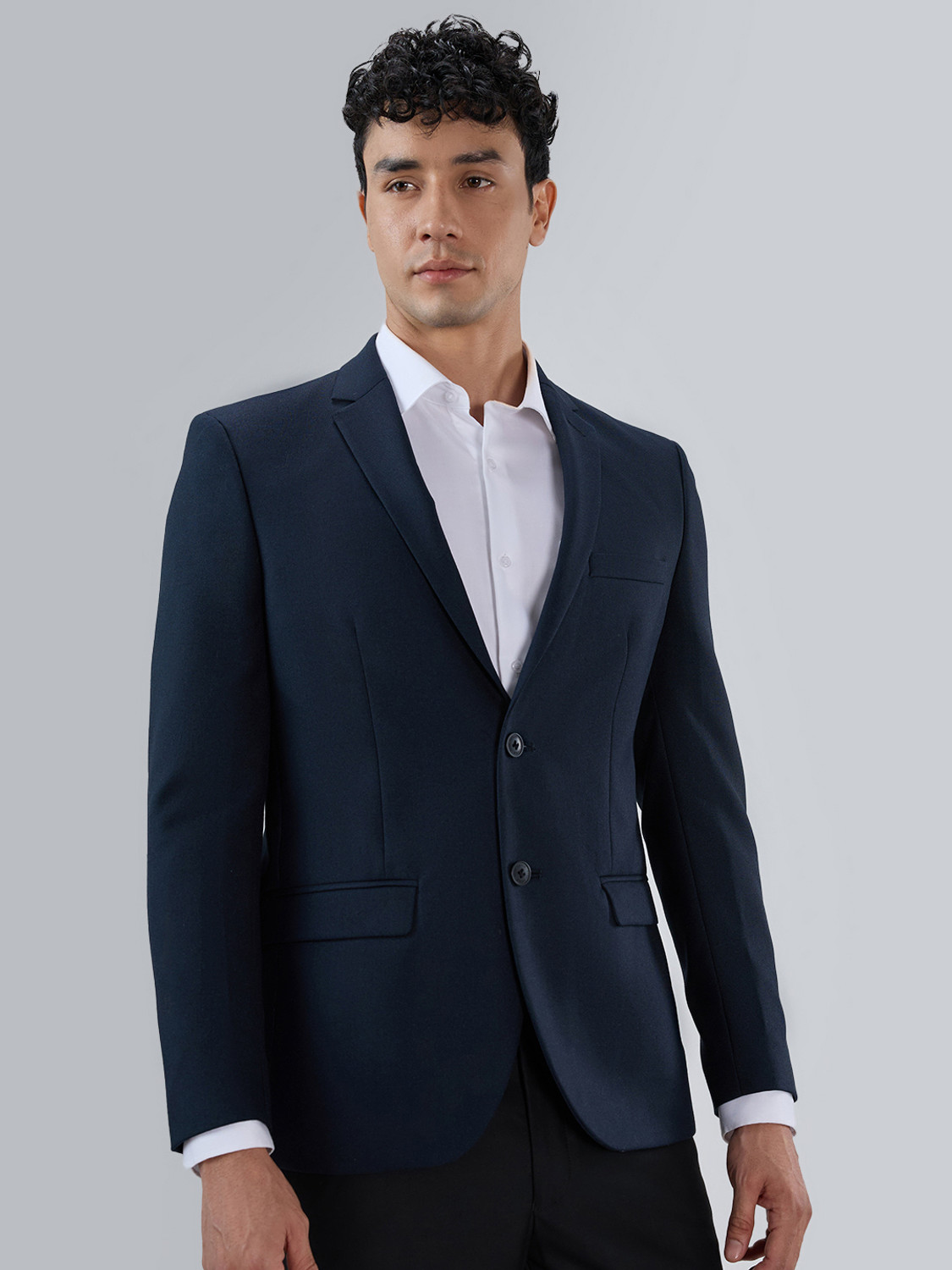 Image of PARK AVENUE Solid Bandhgala Formal Men Blazer