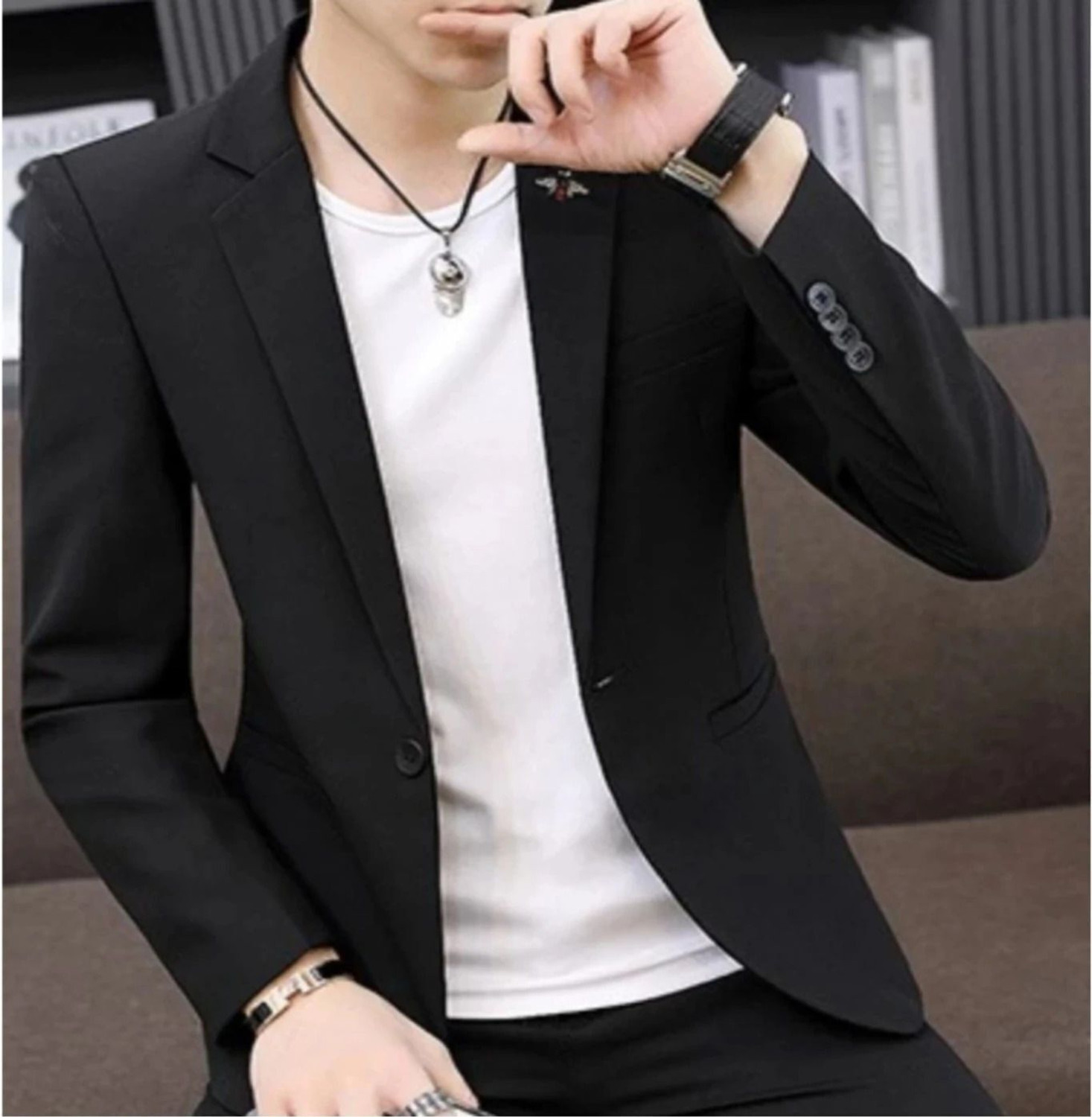 Image of Men bazar Solid Single Breasted Formal, Party, Festive & Wedding Men Blazer