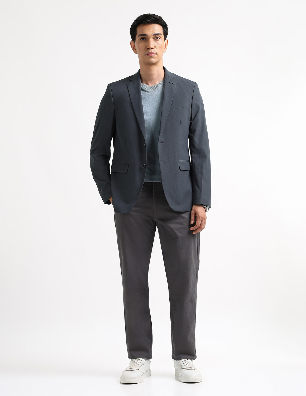 Image of ARROW Solid Single Breasted Formal Men Blazer