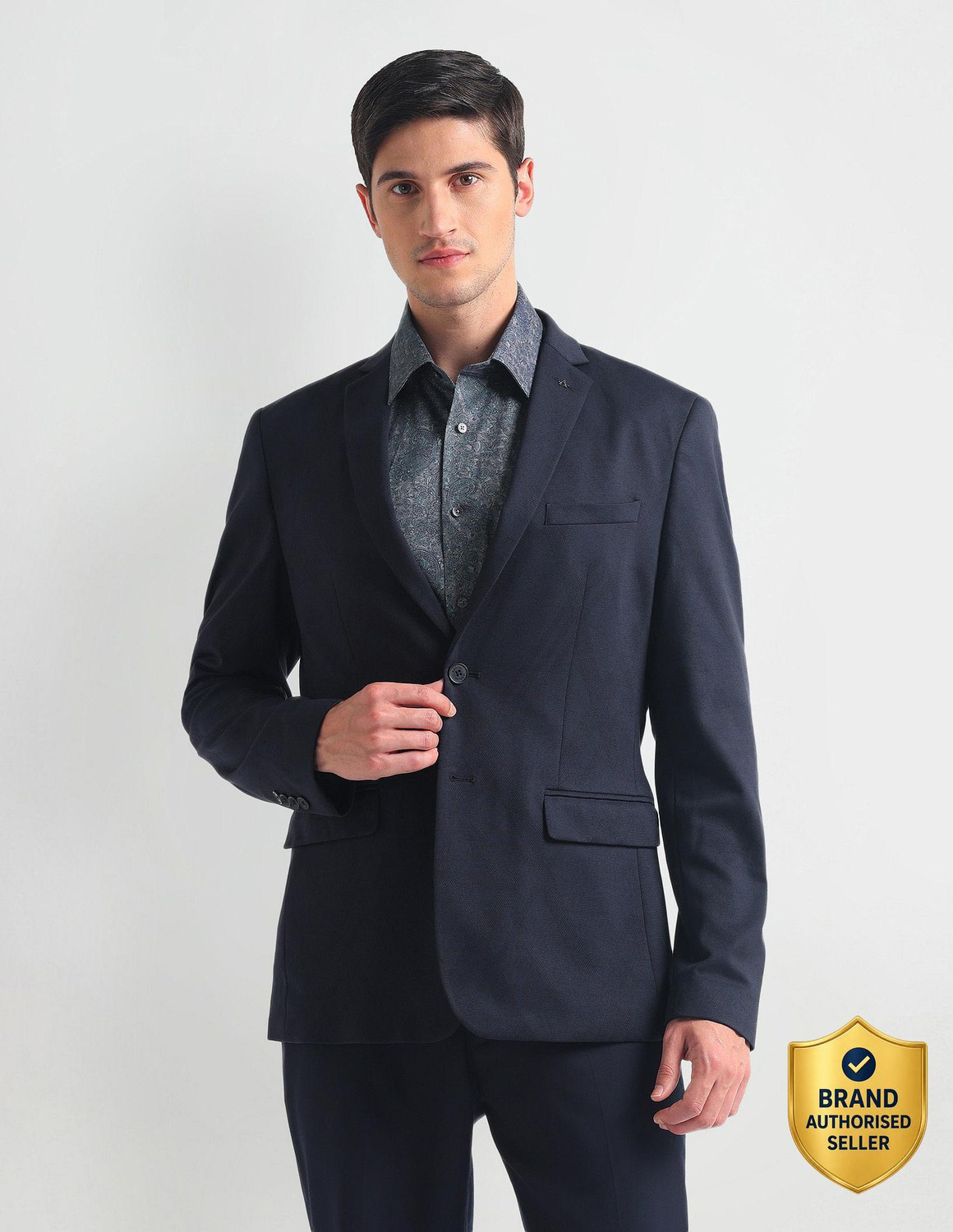 Image of ARROW Solid Single Breasted Formal Men Blazer