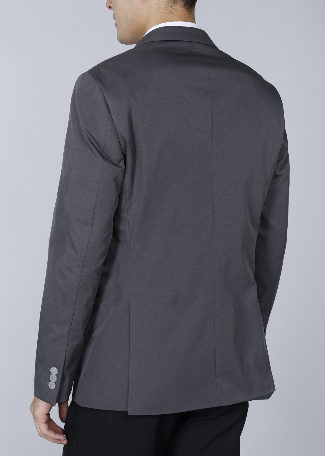 Image of Allen Solly Men Solid Single Breasted Casual Blazer (Grey)