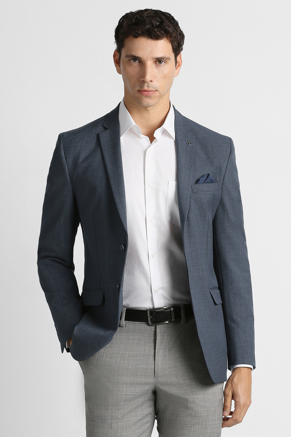 Image of VAN HEUSEN Self Design Single Breasted Formal Men Blazer