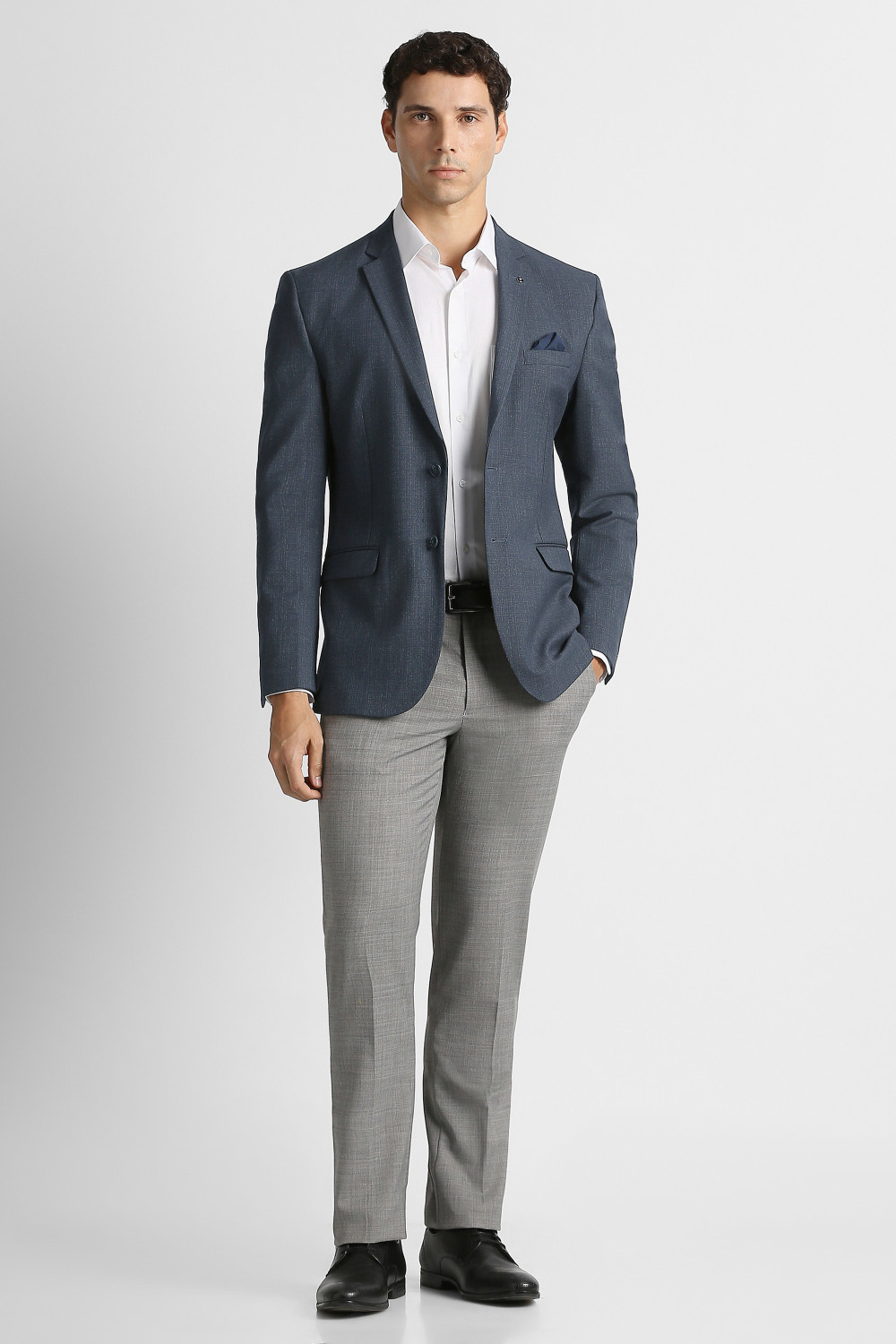 Image of VAN HEUSEN Self Design Single Breasted Formal Men Blazer