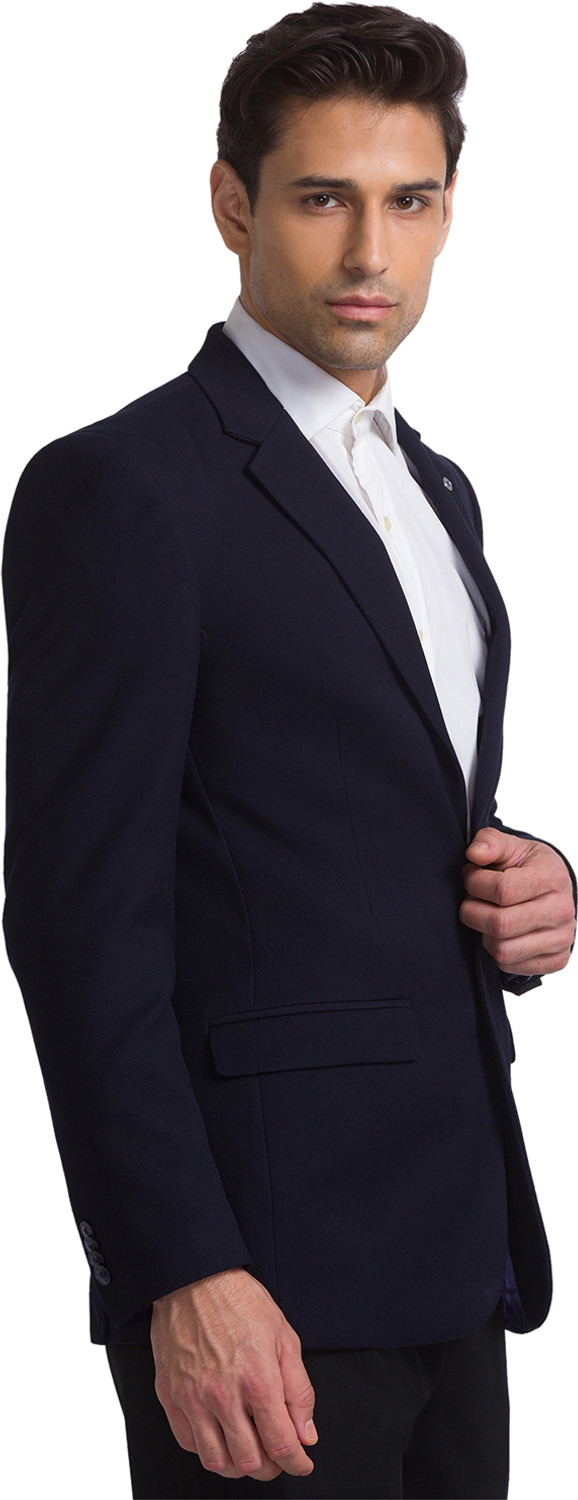 Image of Raymond Self Design Single Breasted Formal Men Blazer