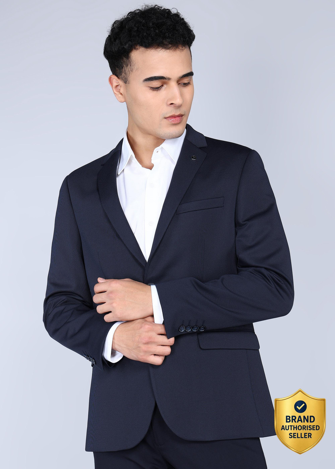 Image of VAN HEUSEN Self Design Single Breasted Formal Men Blazer