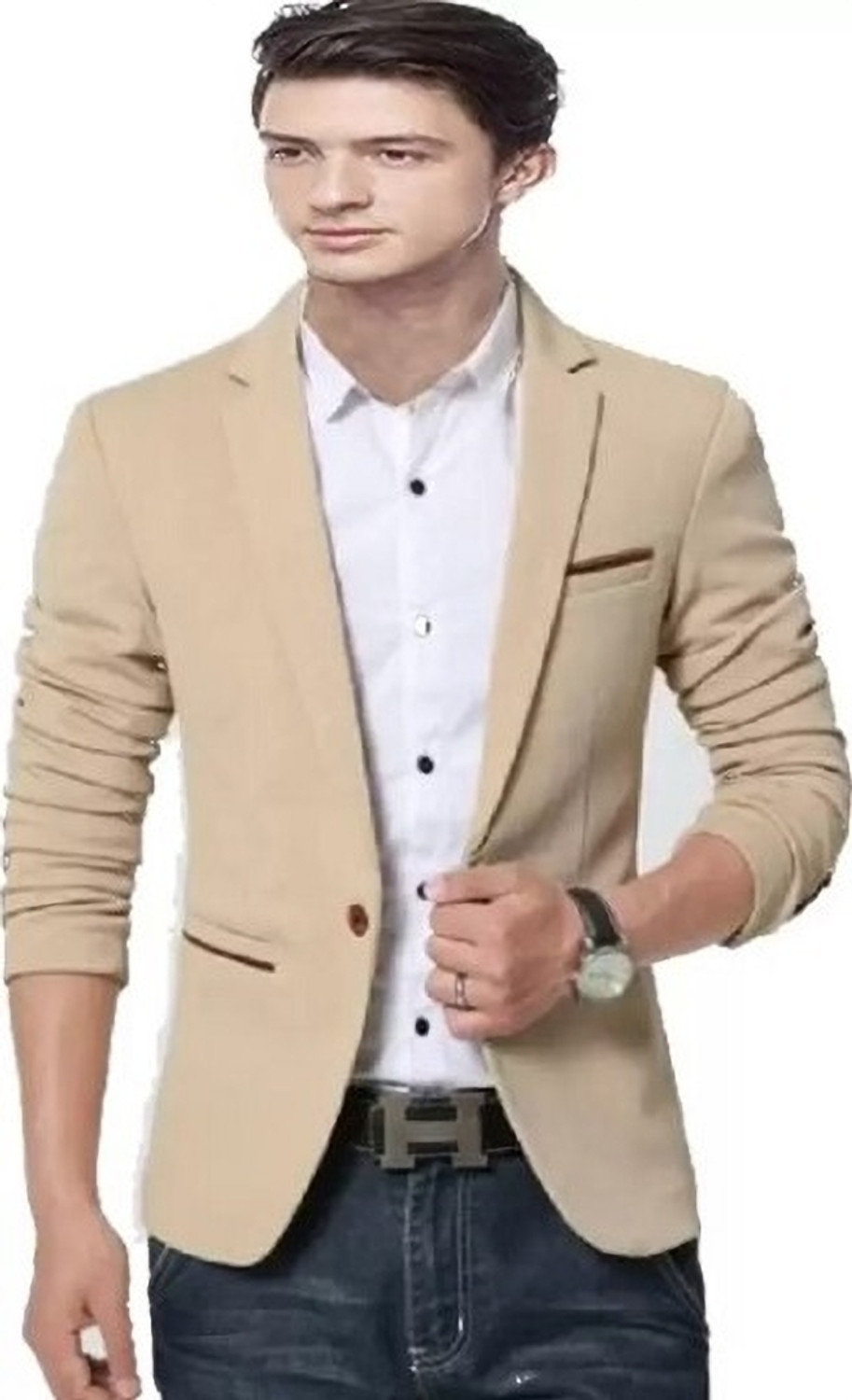 Image of HUMJOLI MENS WEAR Solid Single Breasted Casual, Formal, Party, Festive & Wedding Men Blazer