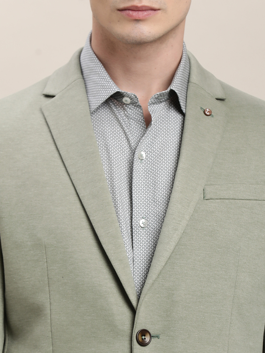 Image of TURTLE Solid Single Breasted Casual Men Blazer