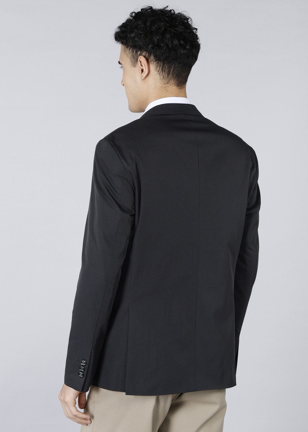 Image of Allen Solly Solid Single Breasted Formal Men Blazer