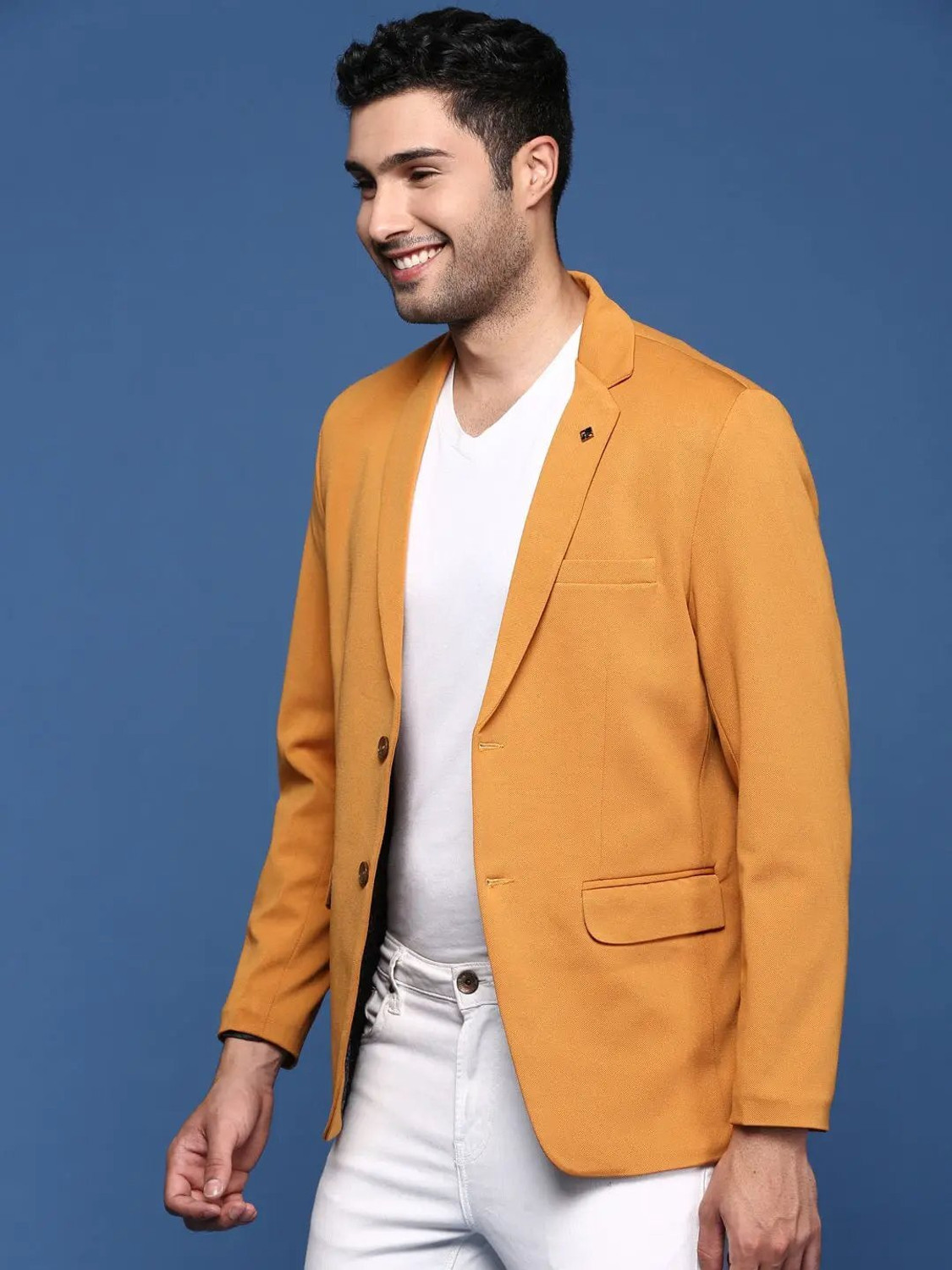 Image of SHOWOFFFF Solid Single Breasted Formal Men Blazer
