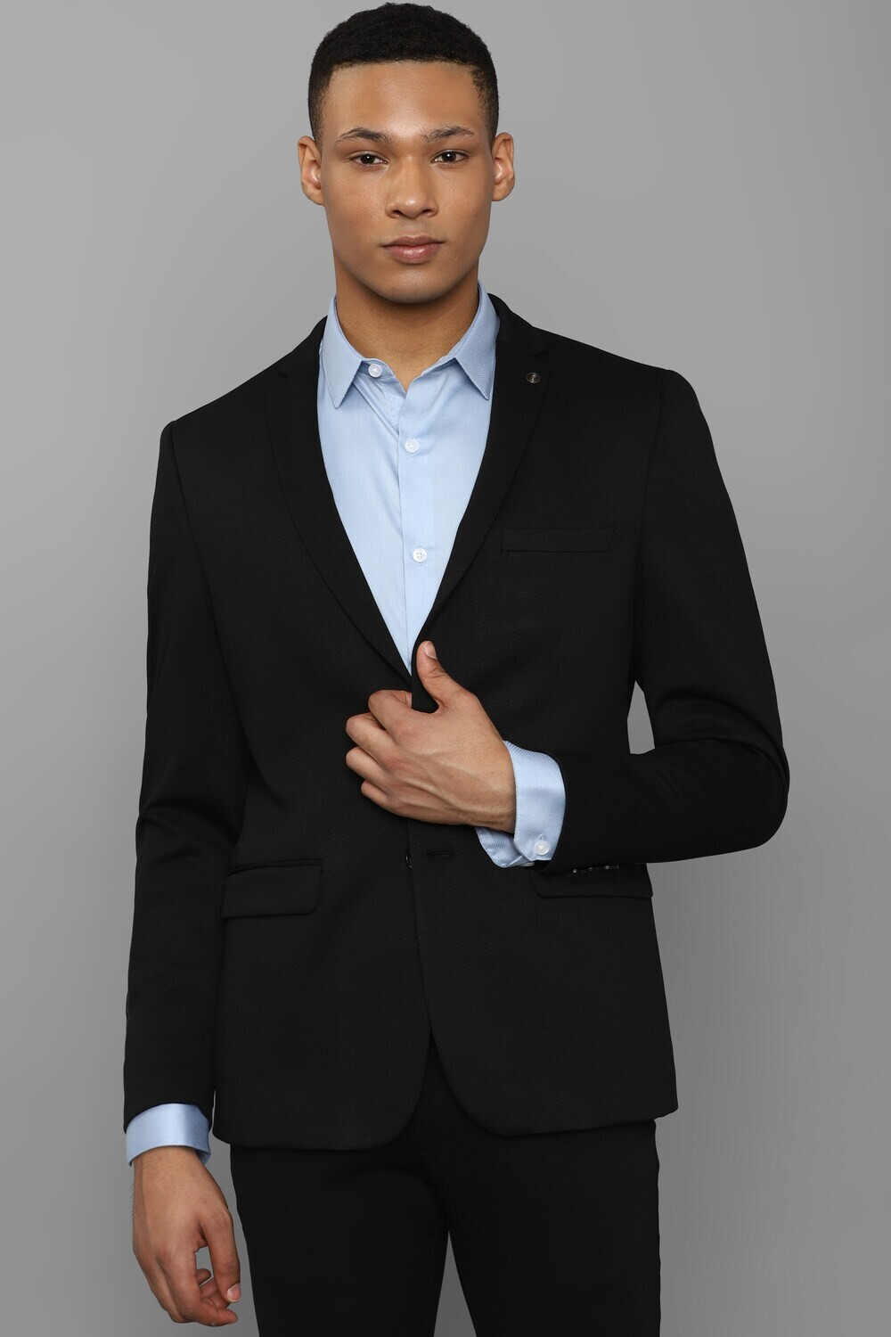 Image of Allen Solly Solid Single Breasted Formal Men Blazer