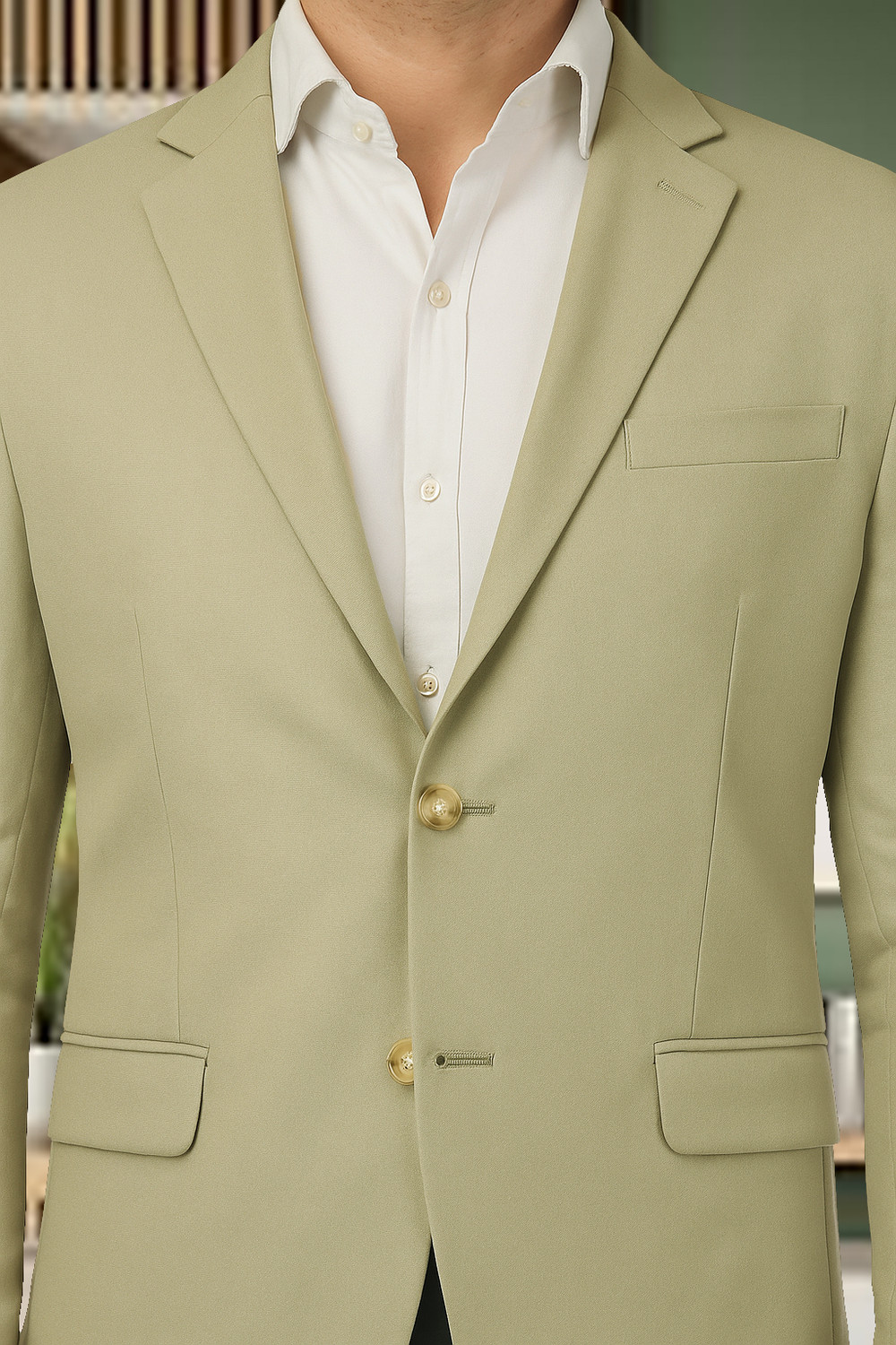 Image of integration Solid Single Breasted Formal Men Blazer