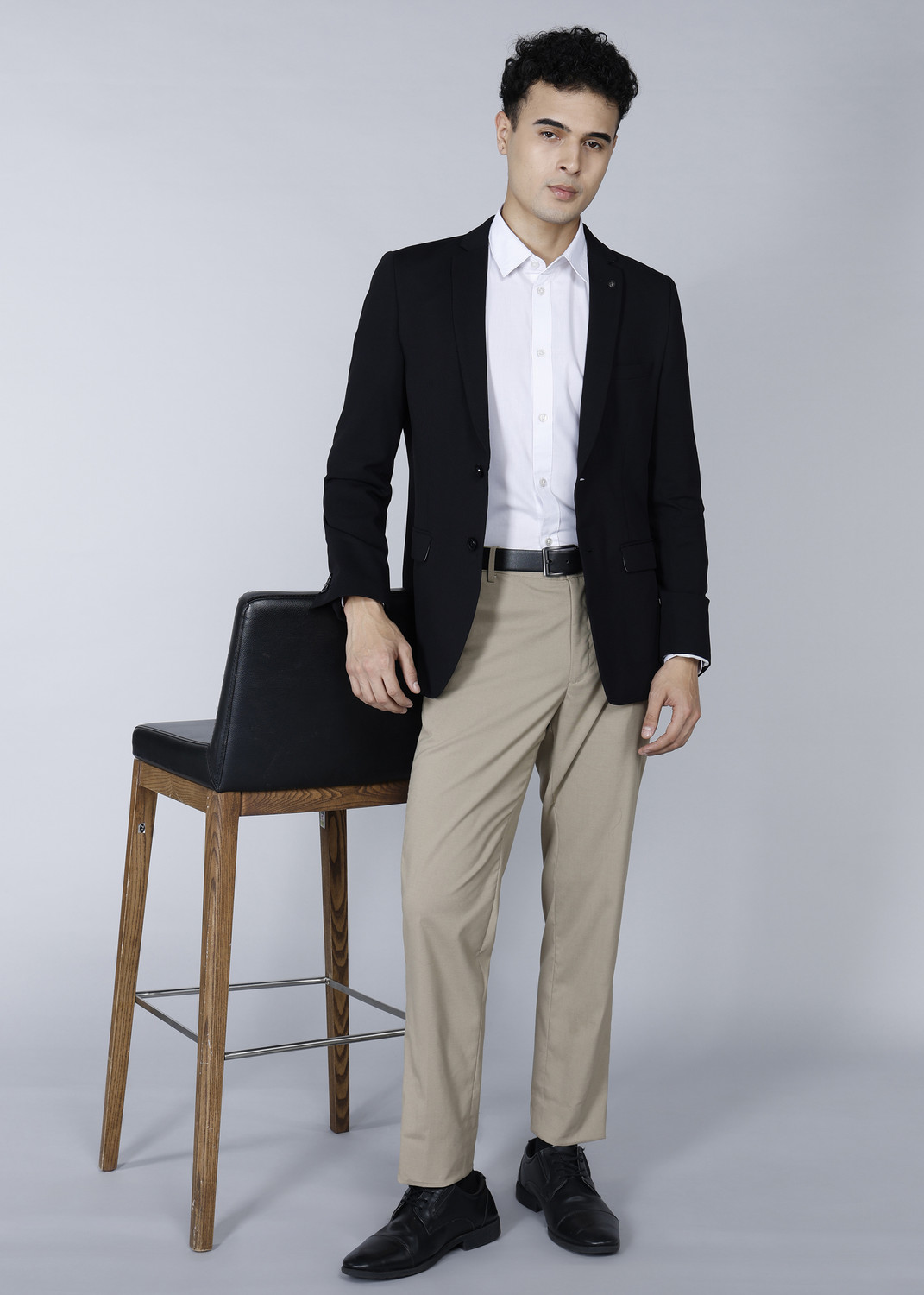 Image of Allen Solly Solid Double Breasted Casual Men Blazer