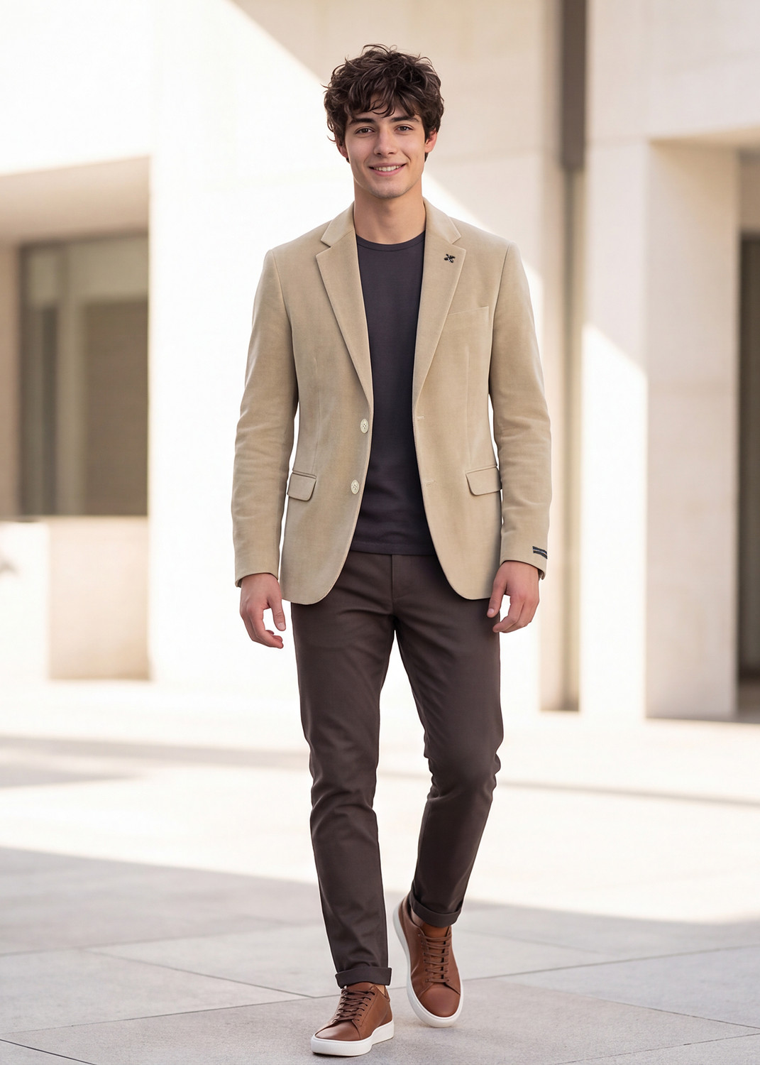 Image of KILLER Solid Single Breasted Casual Men Blazer