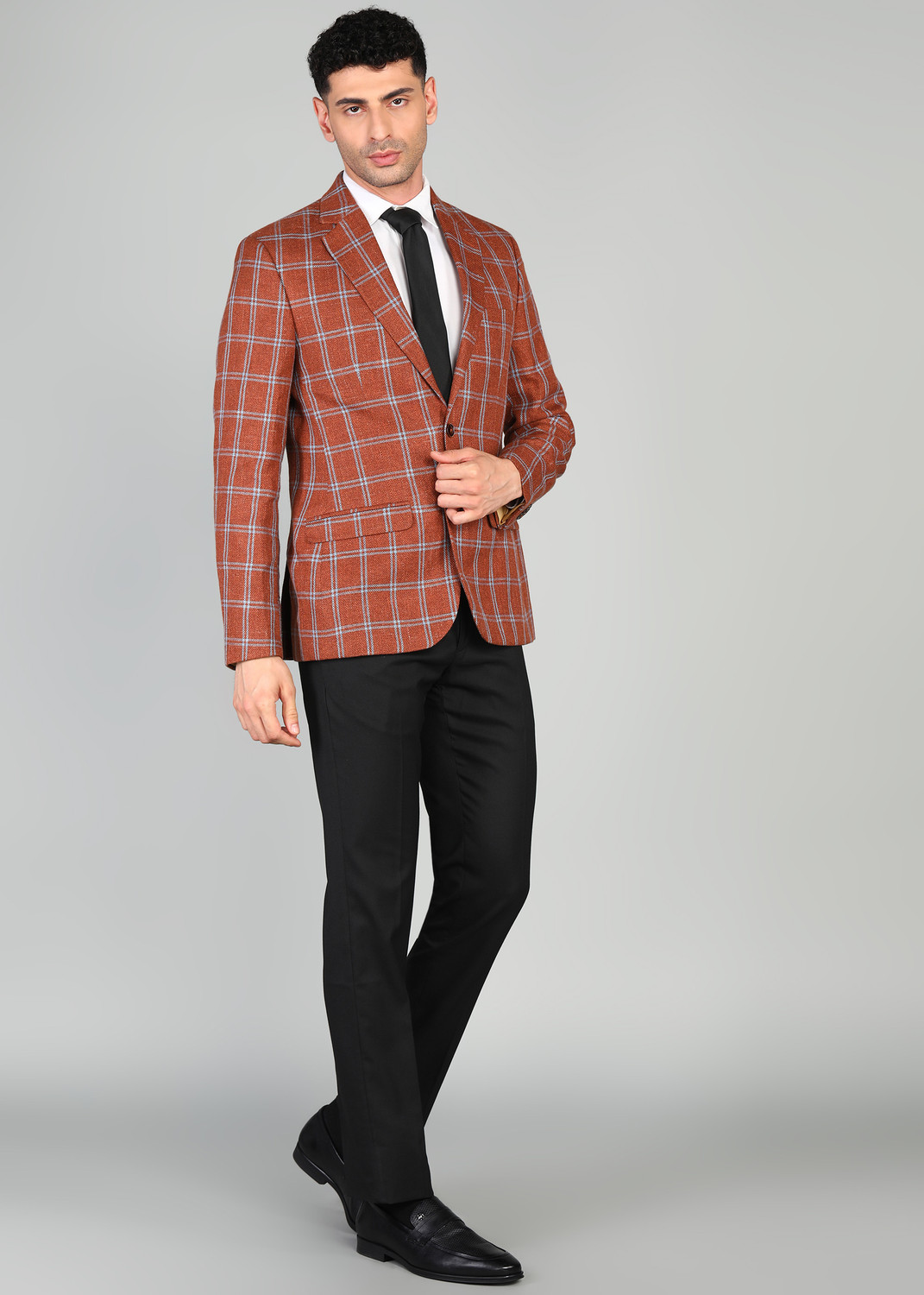 Image of PARK AVENUE Checkered Single Breasted Formal Men Blazer