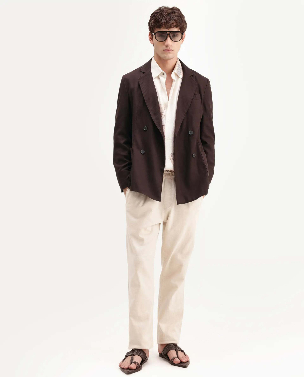 Image of RARE RABBIT Solid Single Breasted Casual Men Blazer