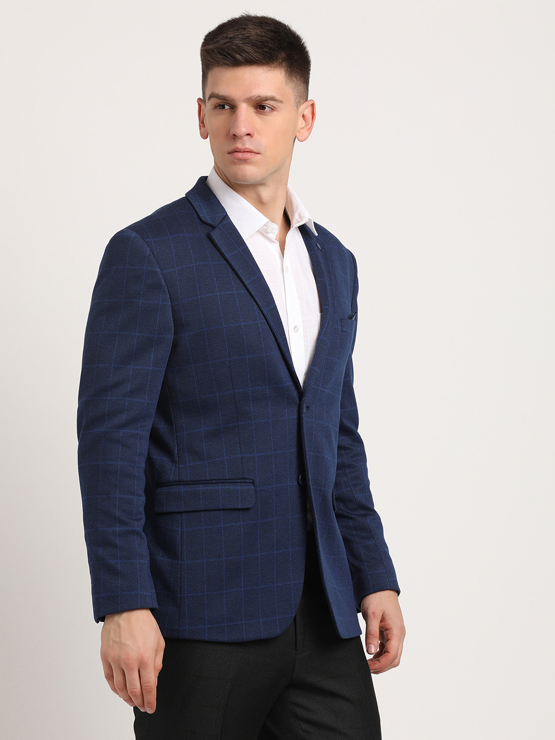 Image of TURTLE Solid Single Breasted Casual Men Blazer