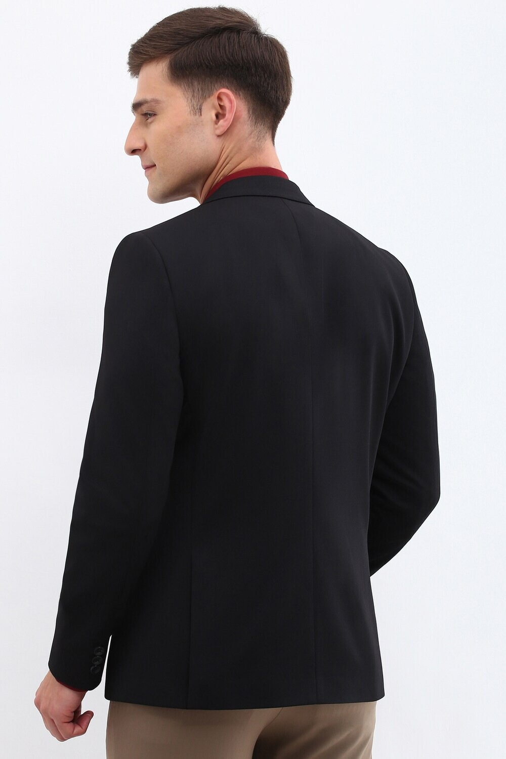 Image of Allen Solly Solid Single Breasted Formal Men Blazer