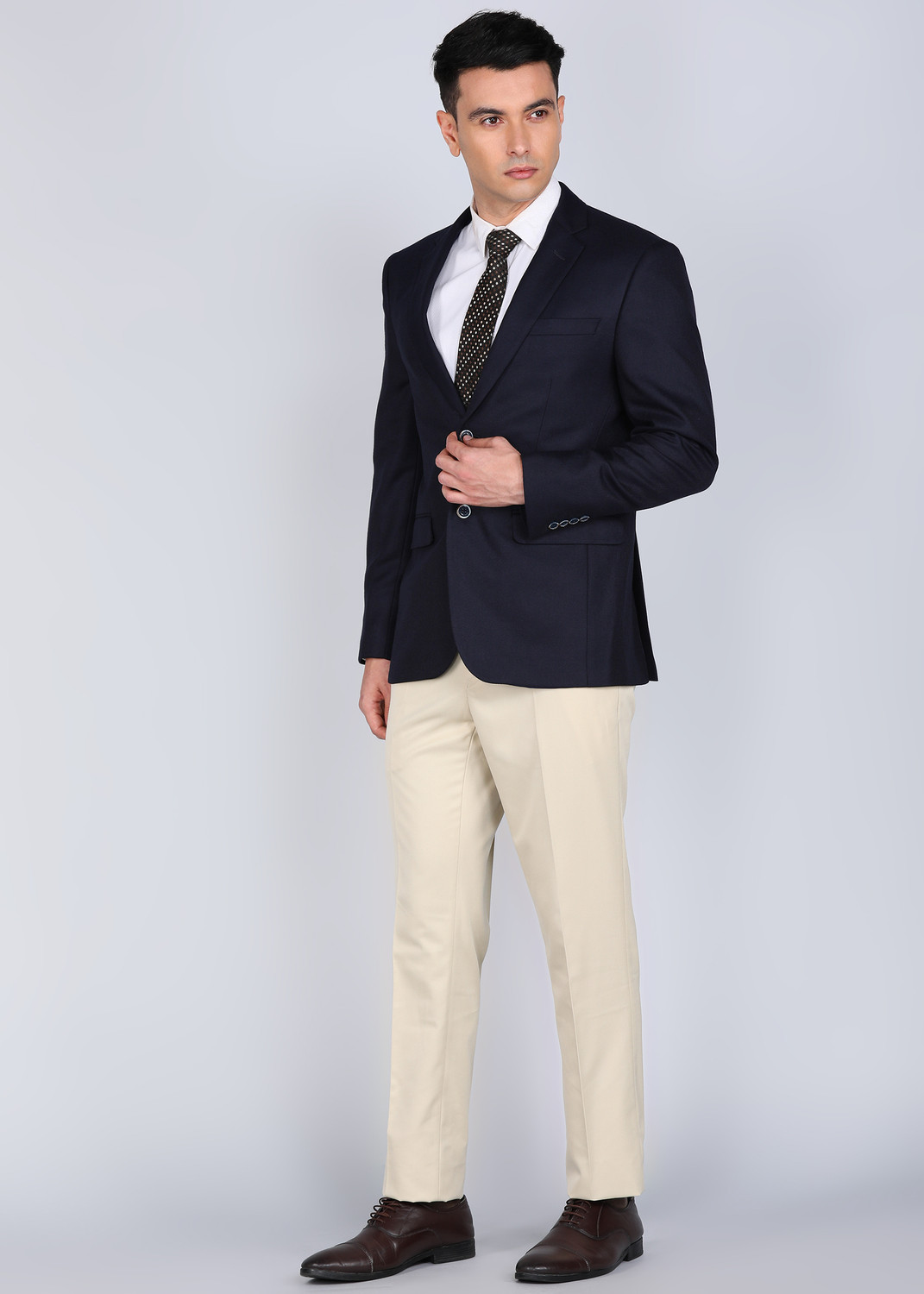 Image of PETER ENGLAND Self Design Tuxedo Style Formal Men Blazer
