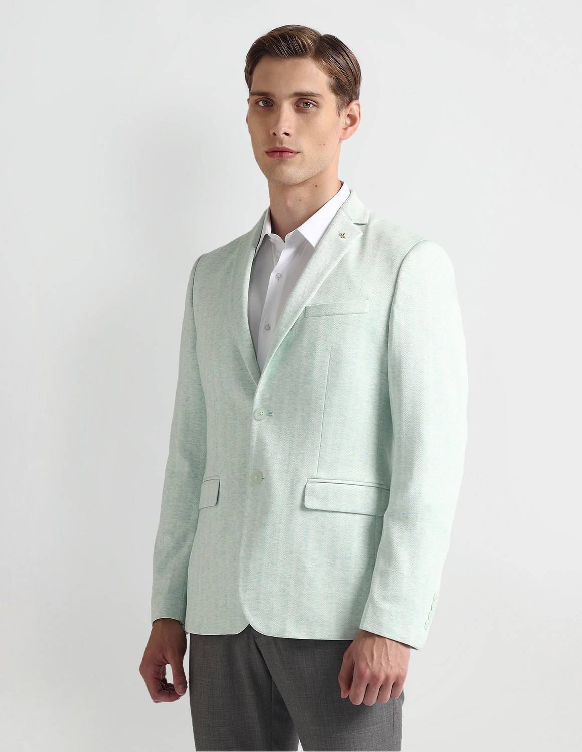 Image of ARROW Self Design Single Breasted Formal Men Blazer