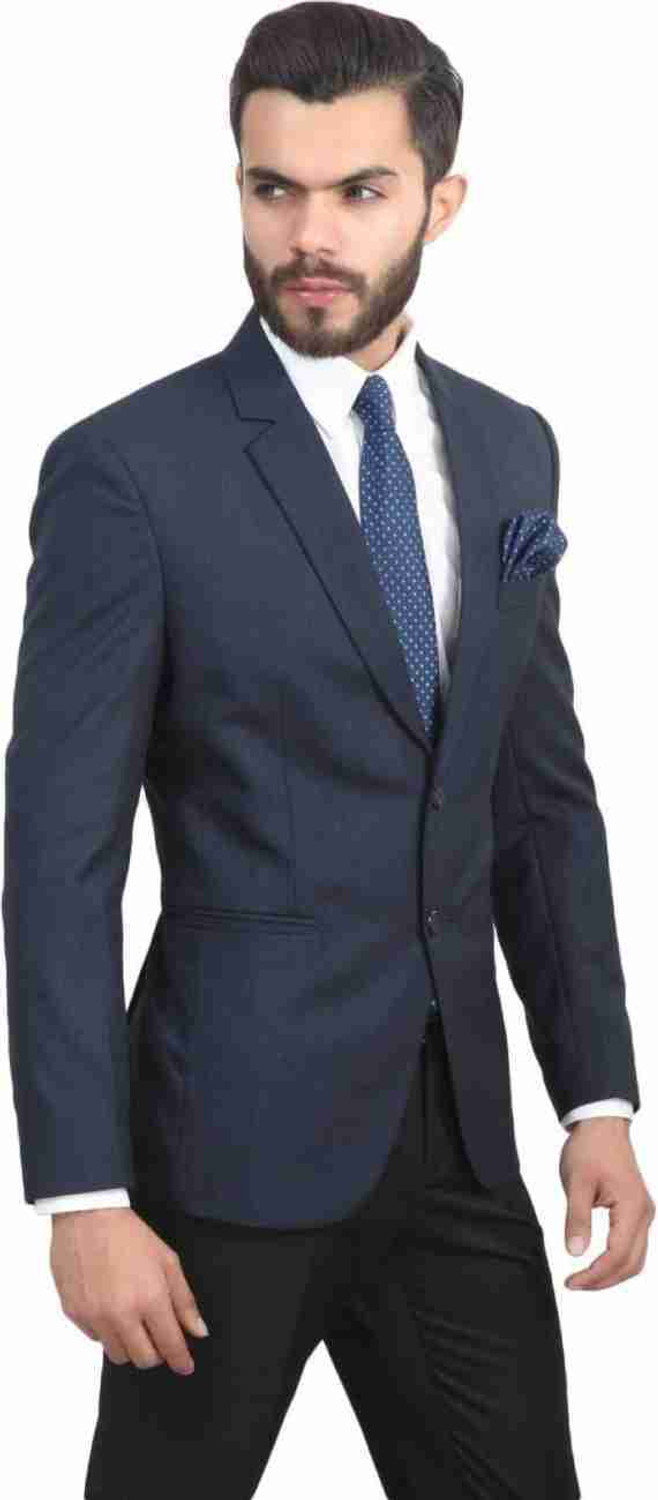 Image of FASHION VILLA Solid Single Breasted Festive & Wedding Men Blazer