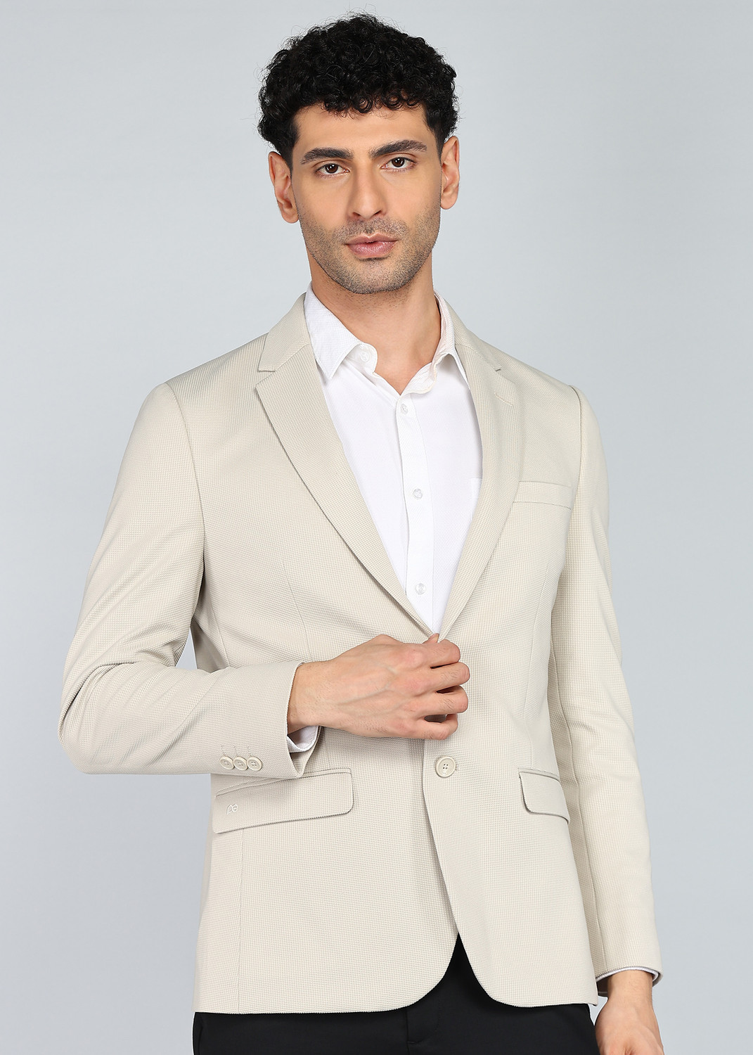 Image of PETER ENGLAND Solid Tuxedo Style Formal Men Blazer