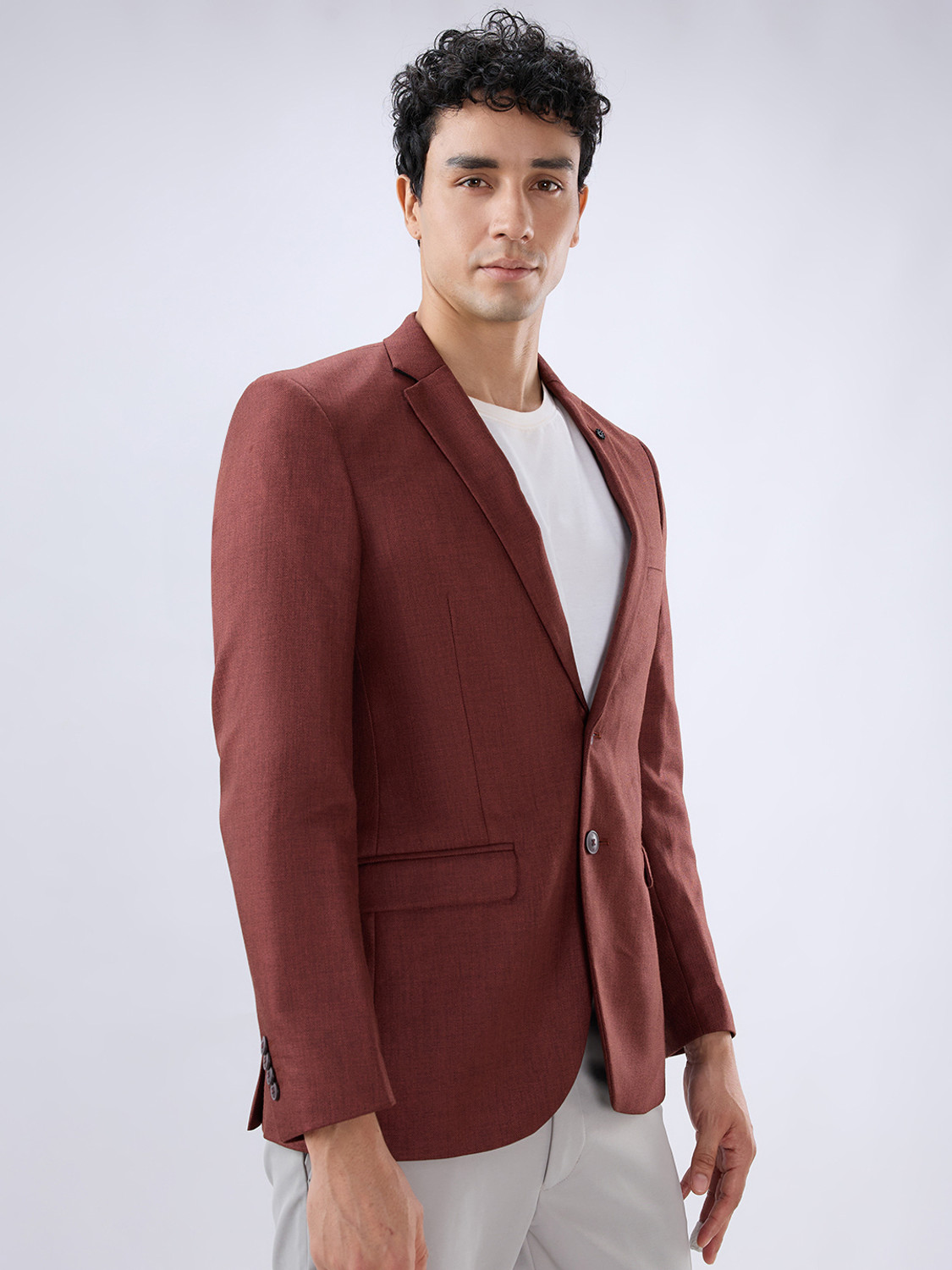 Image of Raymond Solid Single Breasted Formal Men Blazer