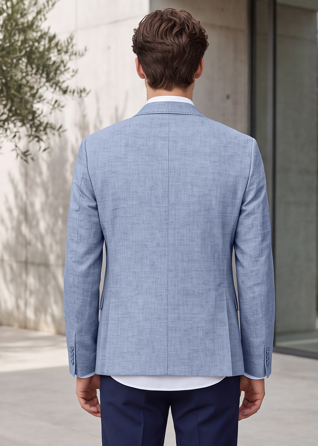 Image of KILLER Men Solid Single Breasted Casual Blazer (Blue)