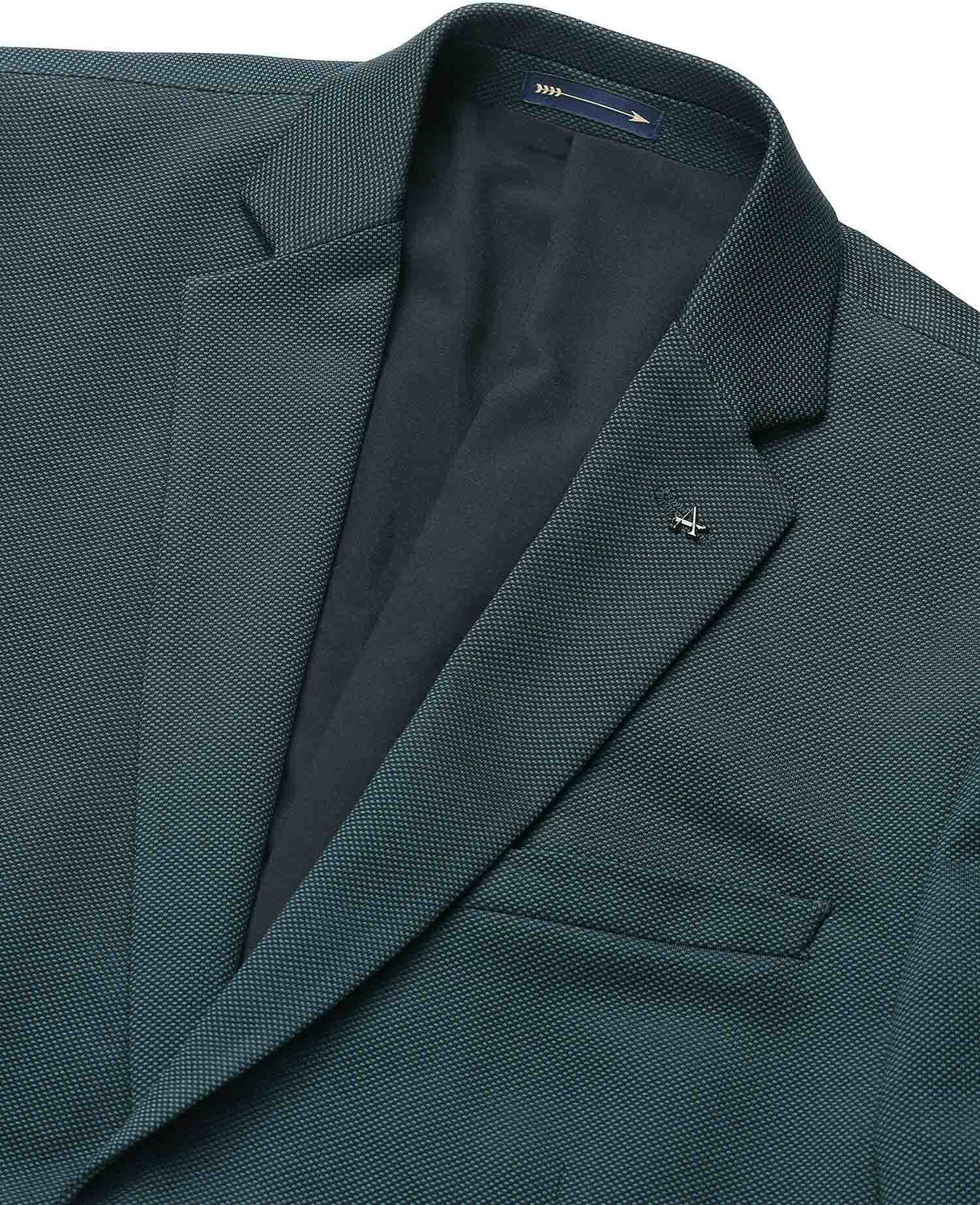 Image of ARROW Men Self Design Single Breasted Formal Blazer (Green)
