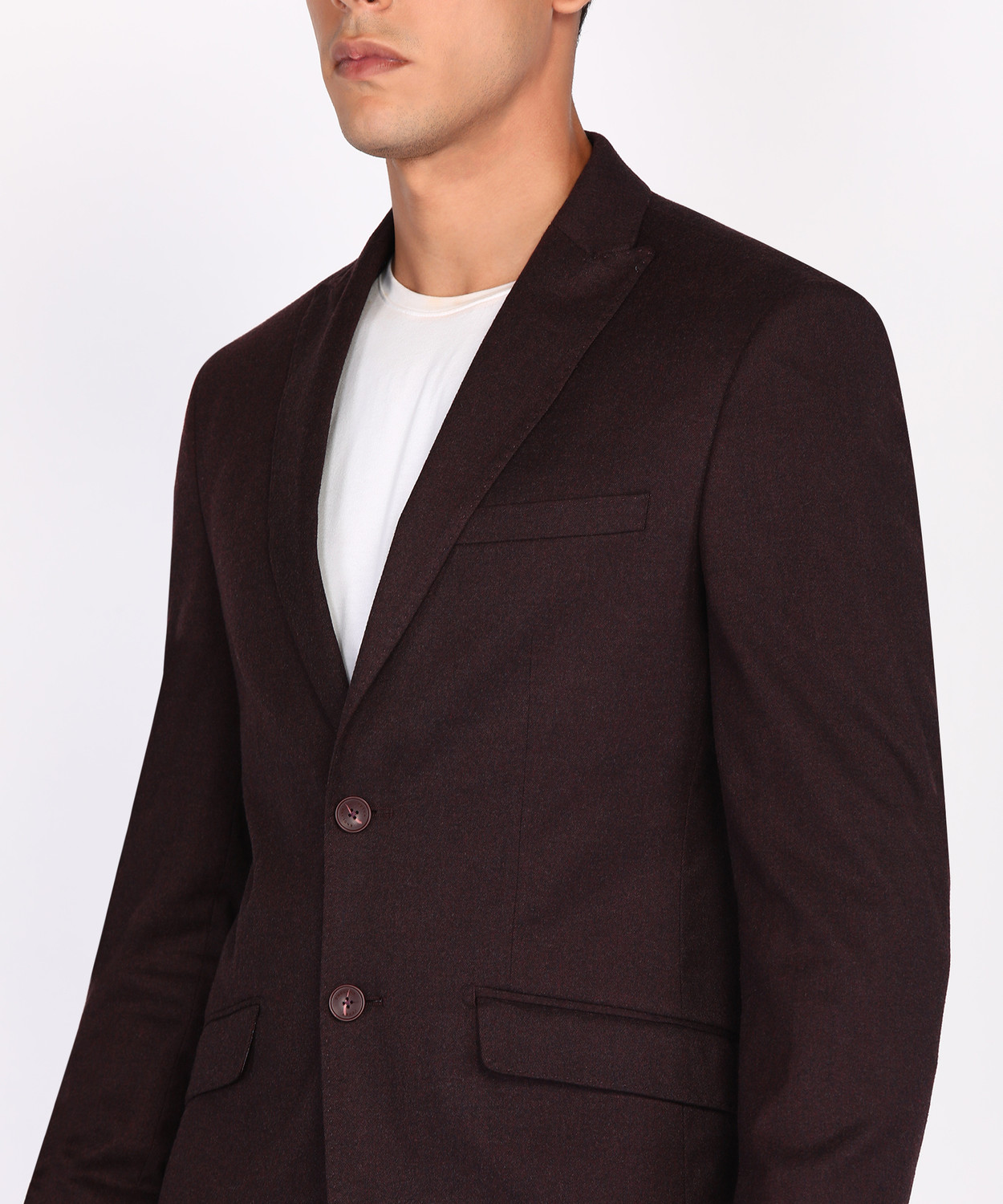 Image of PETER ENGLAND Solid Single Breasted Formal Men Blazer