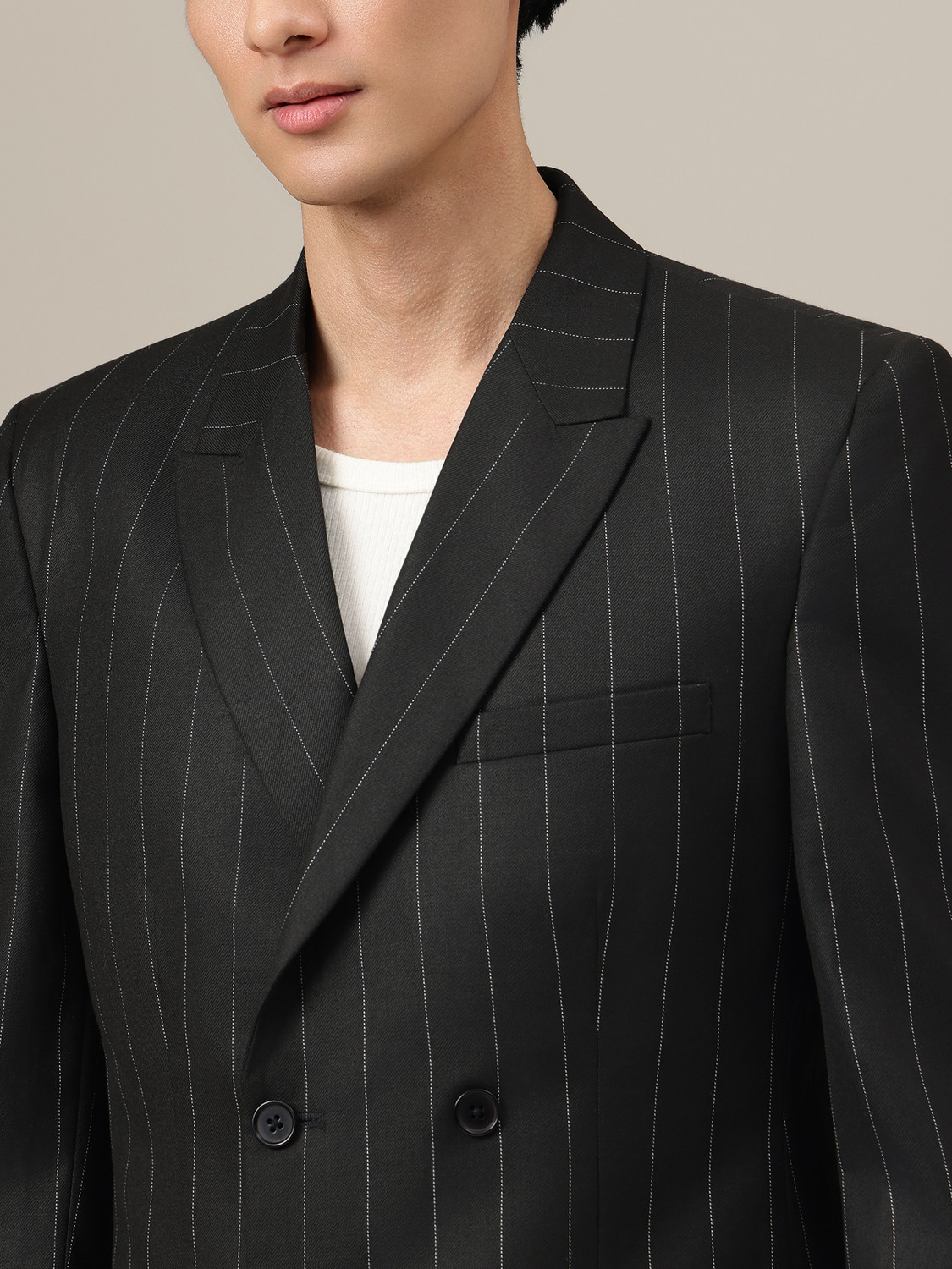 Image of DENNISON Striped Double Breasted Formal Men Blazer