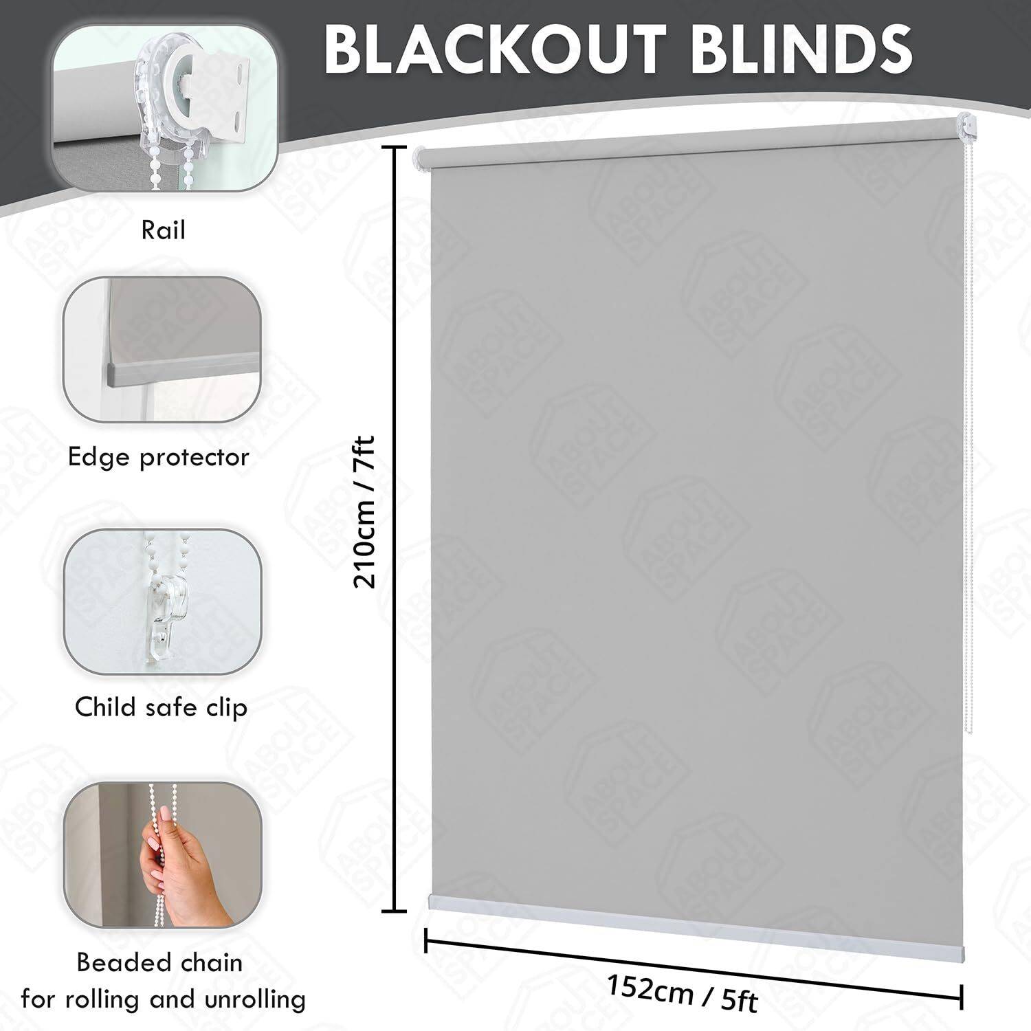 GD GC Roller Blind Cord Drawn On Window - Image 5