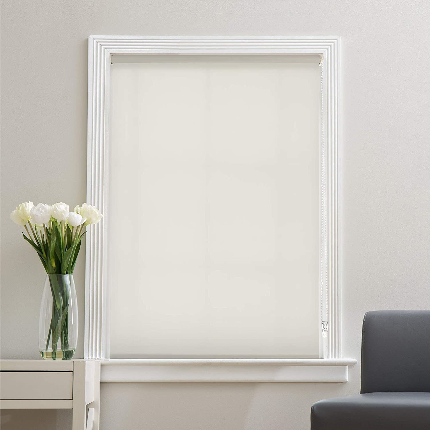 Image of Deco Window Roller Blind Cord Drawn In Window
