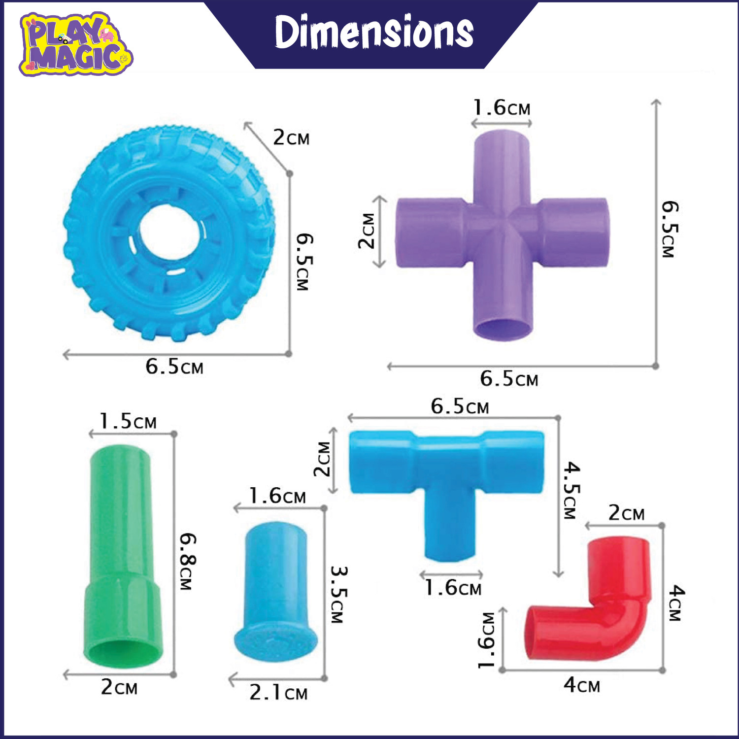 Image of PlayMagic Pipe Building Blocks - 520 Pcs|Tube Locks Construction|Tube Toy with Wheels