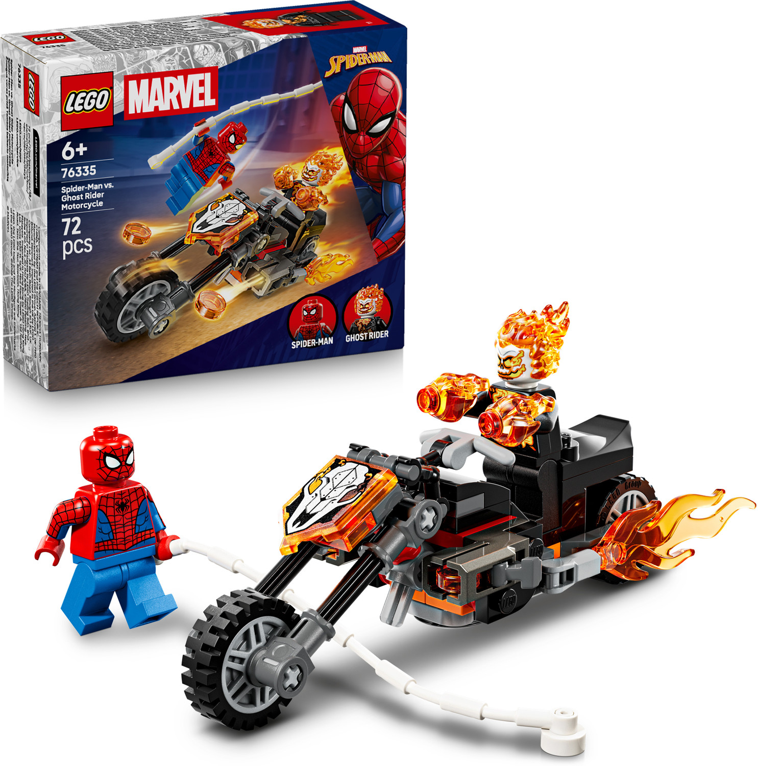 Image of LEGO Marvel SpiderMan vs. Ghost Rider Motorcycle 76335