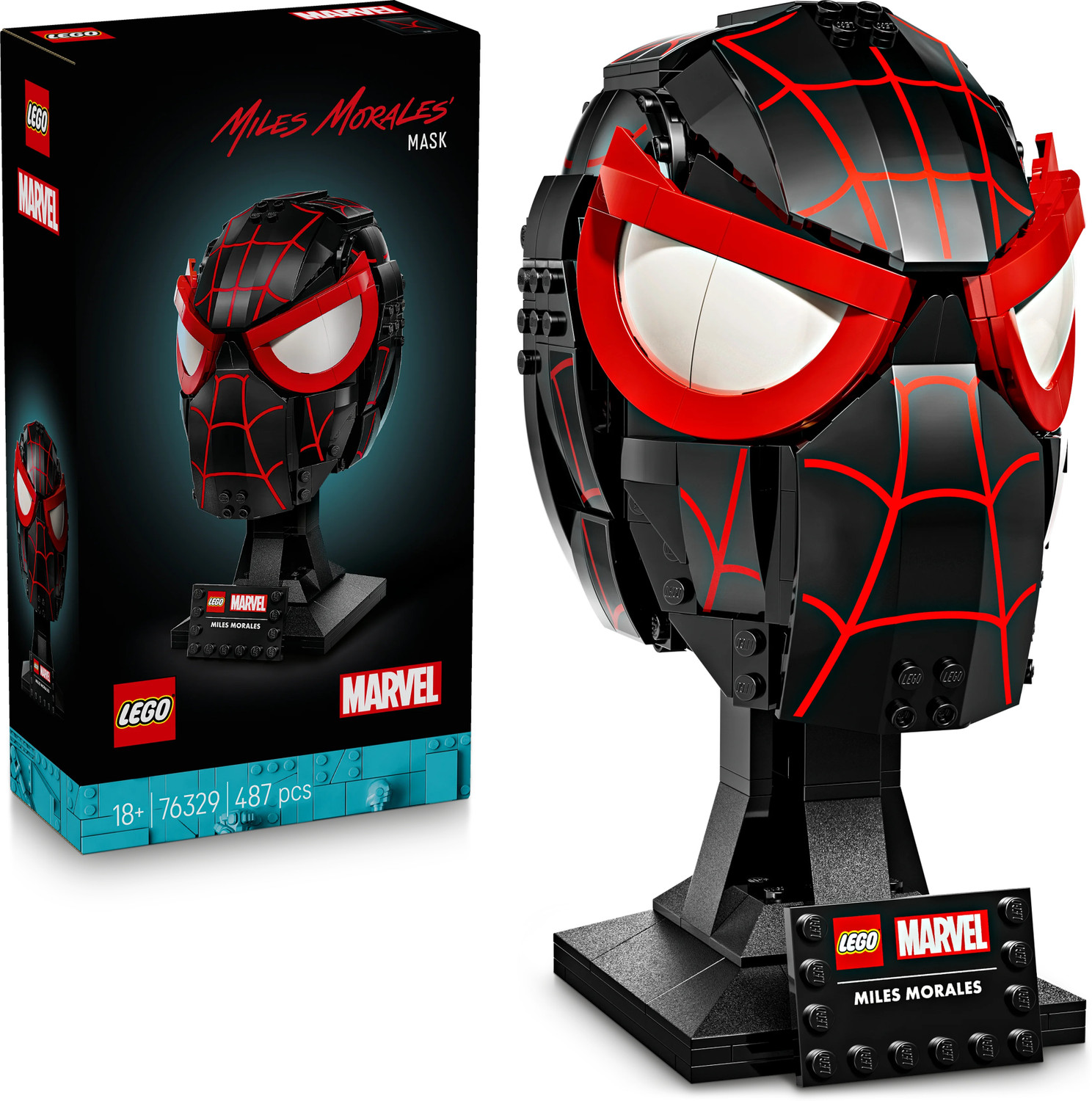 Image of LEGO Marvel Miles Morales' Mask Collectible Adult Building Set 76329