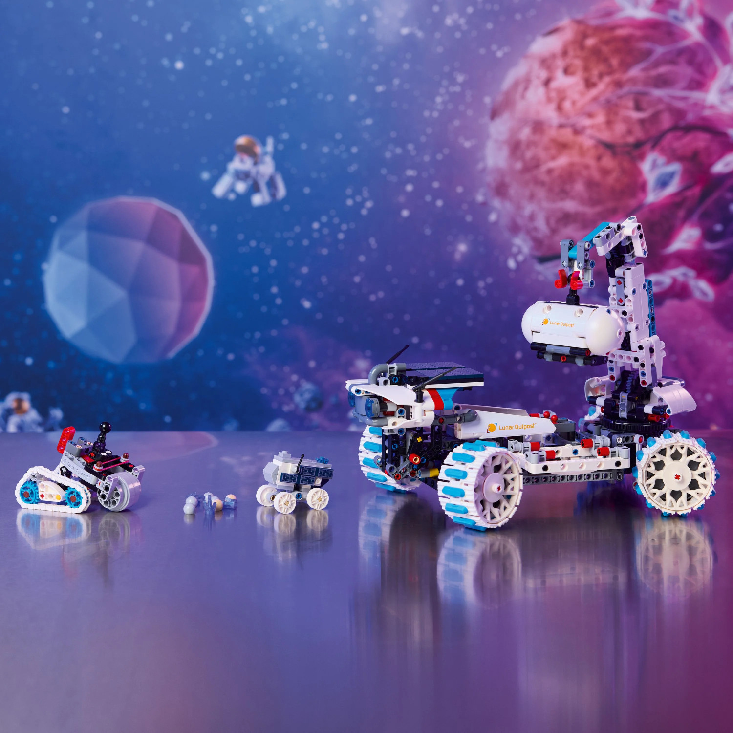 Image of LEGO Technic Lunar Outpost Moon Rover Space Vehicle Set STEM Toy 42211