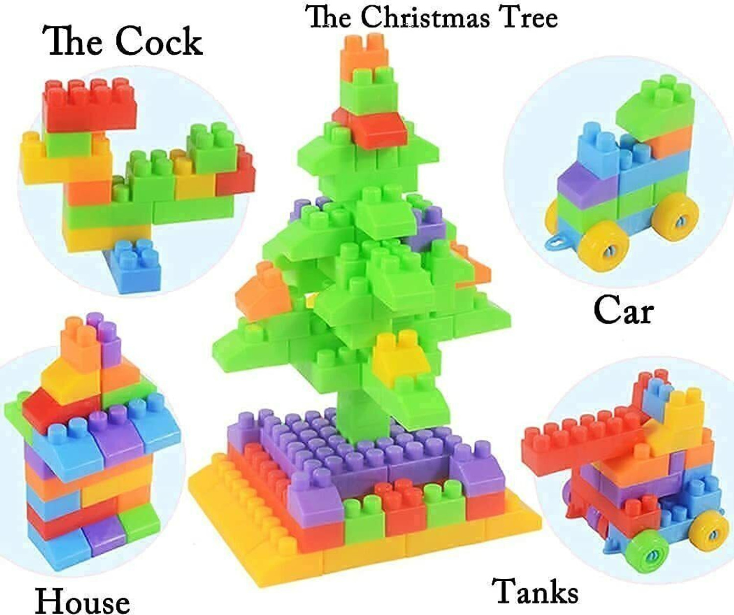 Image of Pulsbery 200 Pcs Bricks Toys Sets with Wheel, Blocks,Educational Toys for Kids
