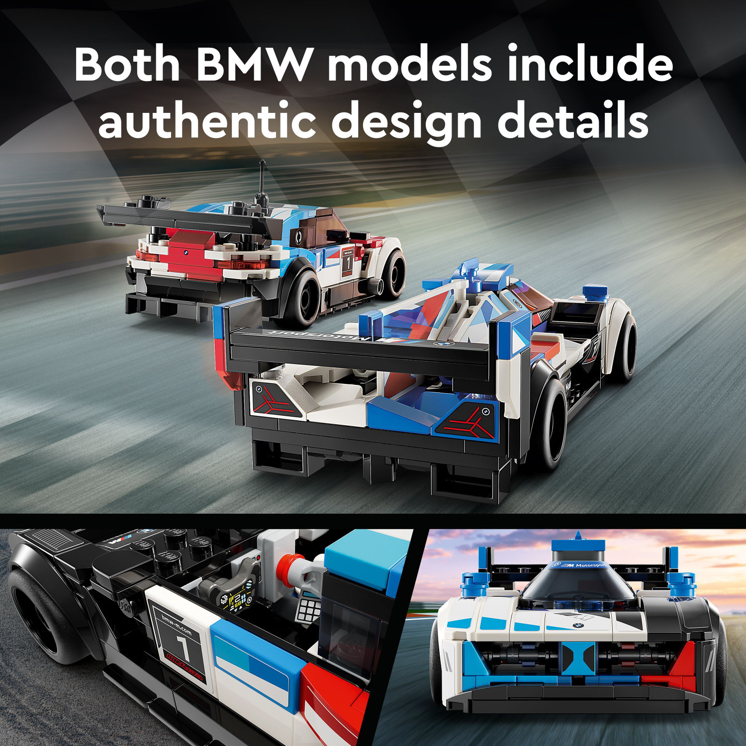 Image of LEGO Speed Champions BMW M4 GT3 & BMW M Hybrid V8 Race Cars 76922 (676 Pieces)