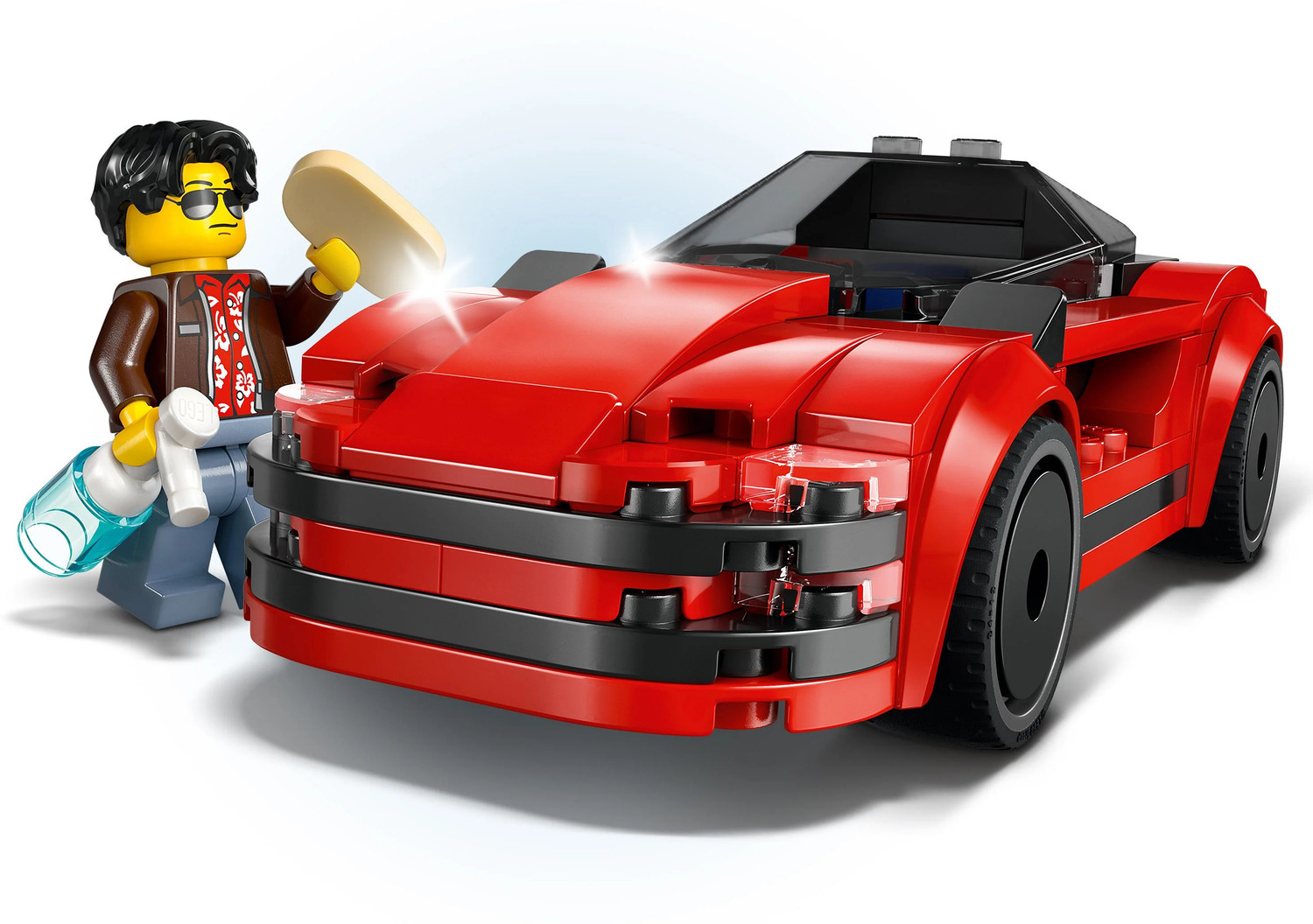 Image of LEGO City Red Sports Car Supercar Toy Vehicle Set 60448 (109 Blocks) (Multicolor)