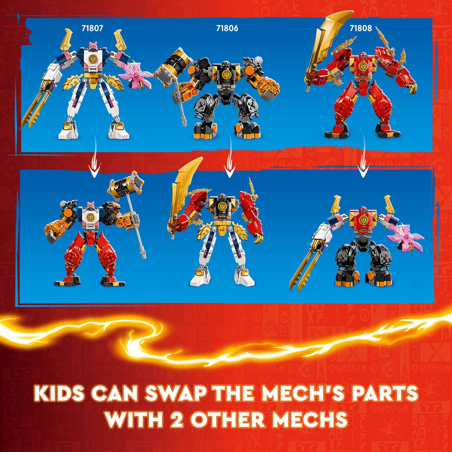 LEGO NINJAGO Sora's Elemental Tech Mech Toy 71807 ( 209 Pieces