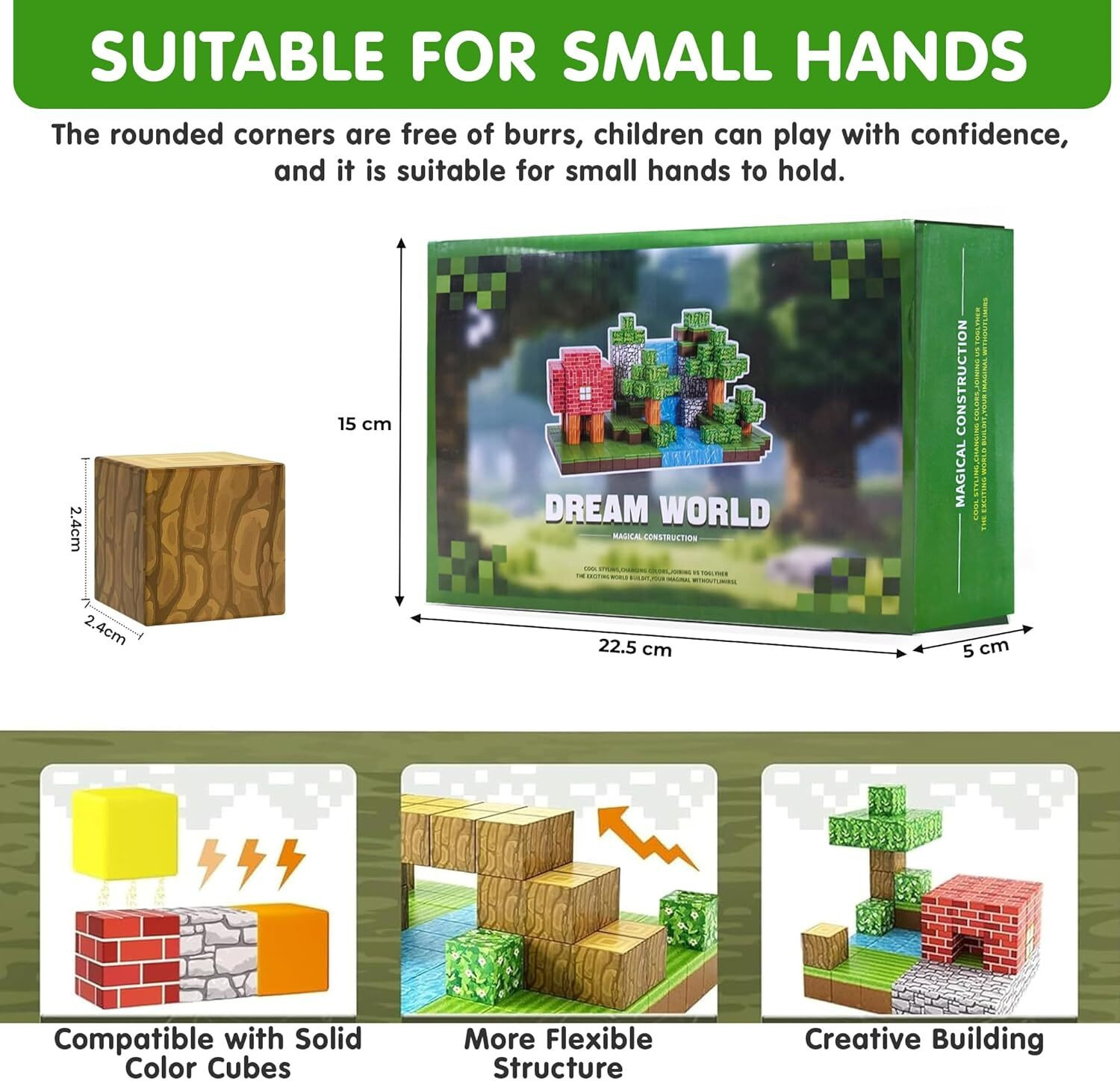 Image of KIDOLOGY 48pcs Magnetic Building Blocks - Mine-Themed STEM Montessori Toy for Kids 3+