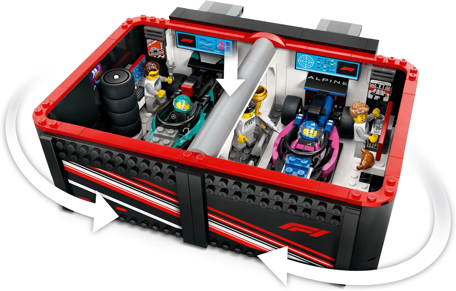 Image of LEGO City F1 Garage & Mercedes-AMG & Alpine Cars Toy Playset 60444 (678 Blocks)